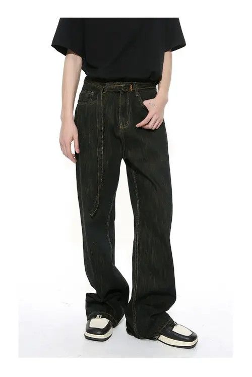 Japanese Brand × Vintage Black Wide Leg Flared Jean Size US 30 / EU 46 - 4 Thumbnail