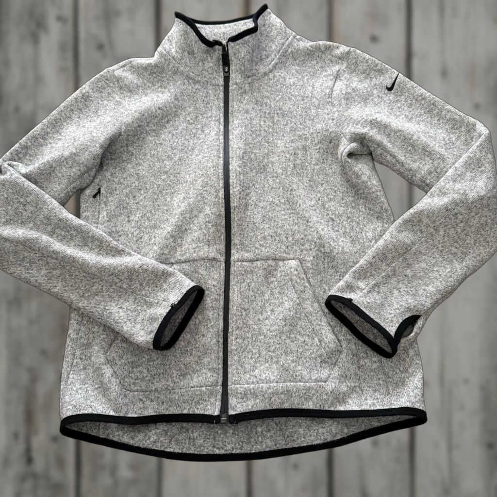 Nike NIKE Therma-Fit Jacket Womens M Gray Knit Full Zip Athleisure Pockets Thumb Holes Athletic Sport Outdoor 806983 Womens Size M / US 6-8 / IT 42-44 - 1 Thumbnail