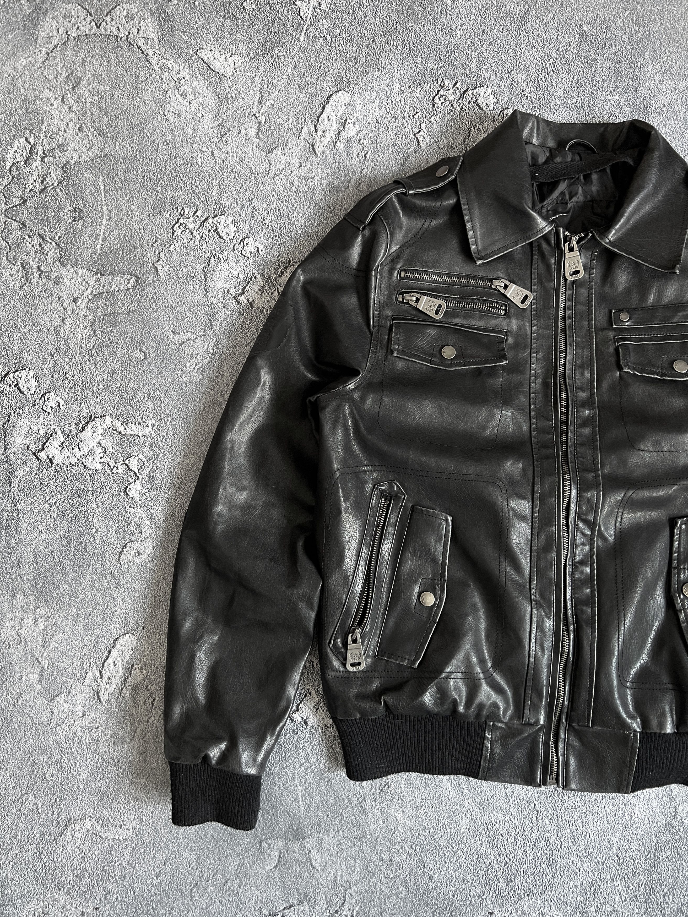 Vintage Leather jacket bomber y2k grunge Size US S / EU 44-46 / 1 - 2 Thumbnail