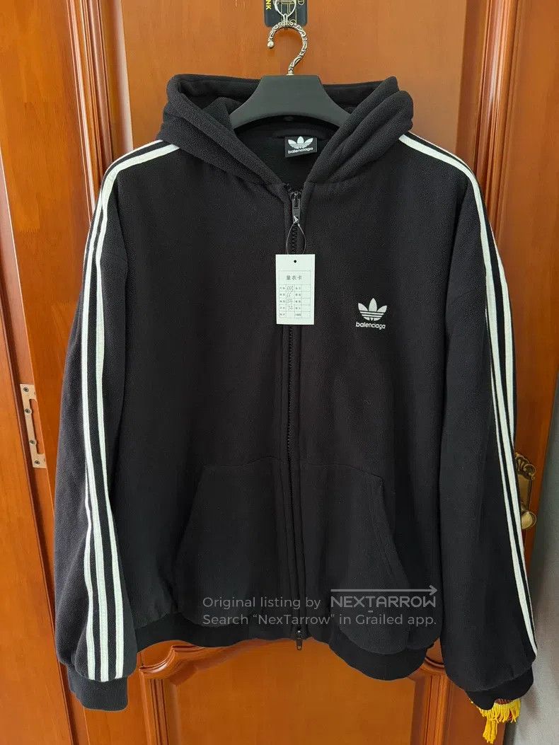 Balenciaga Black Fleece Hooded Sweatshirt