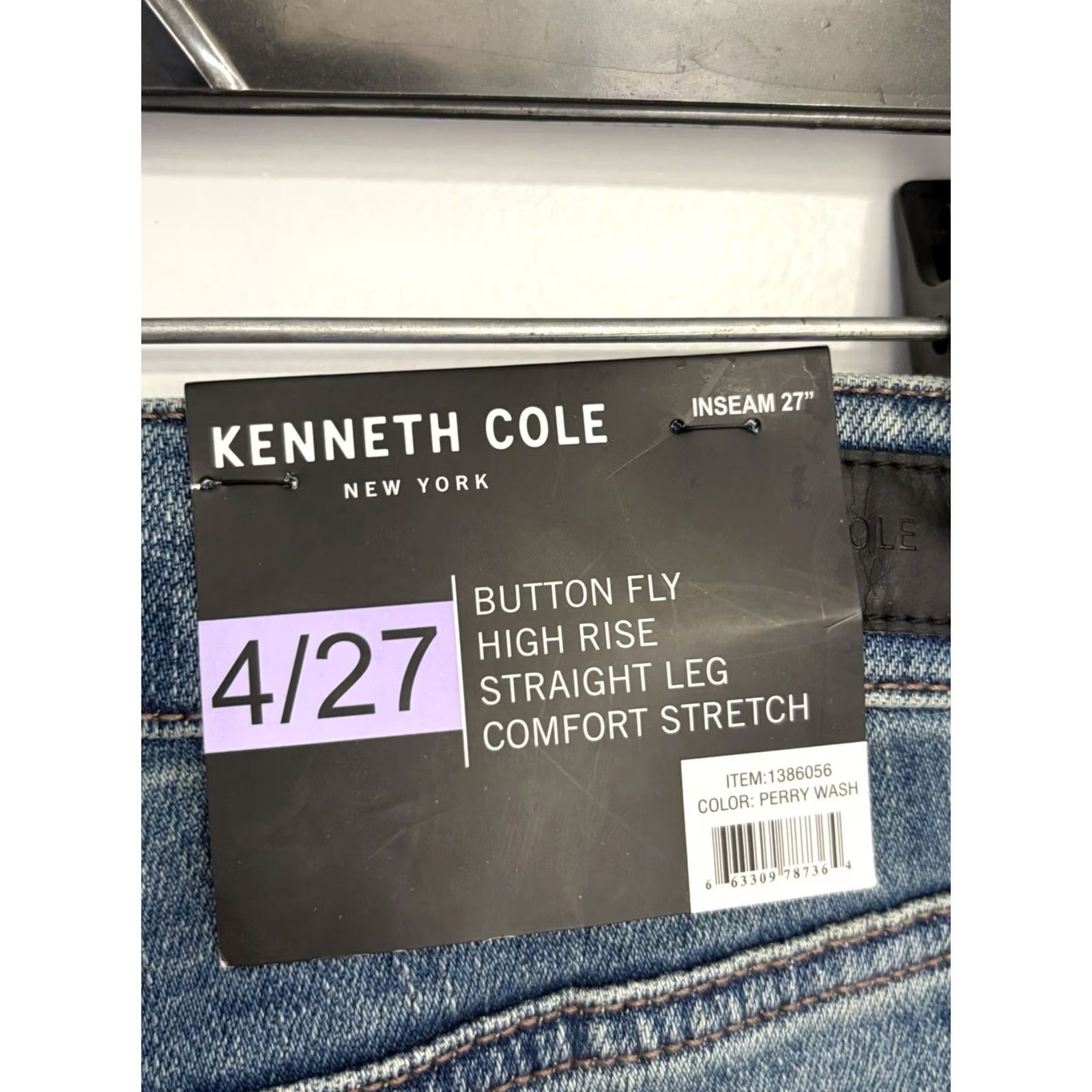 Kenneth Cole Kenneth Cole Jeans Womens Blue Button Fly Mid Rise Raw Hem Straight size 6/27 Size 28" / US 6 / IT 42 - 8 Thumbnail