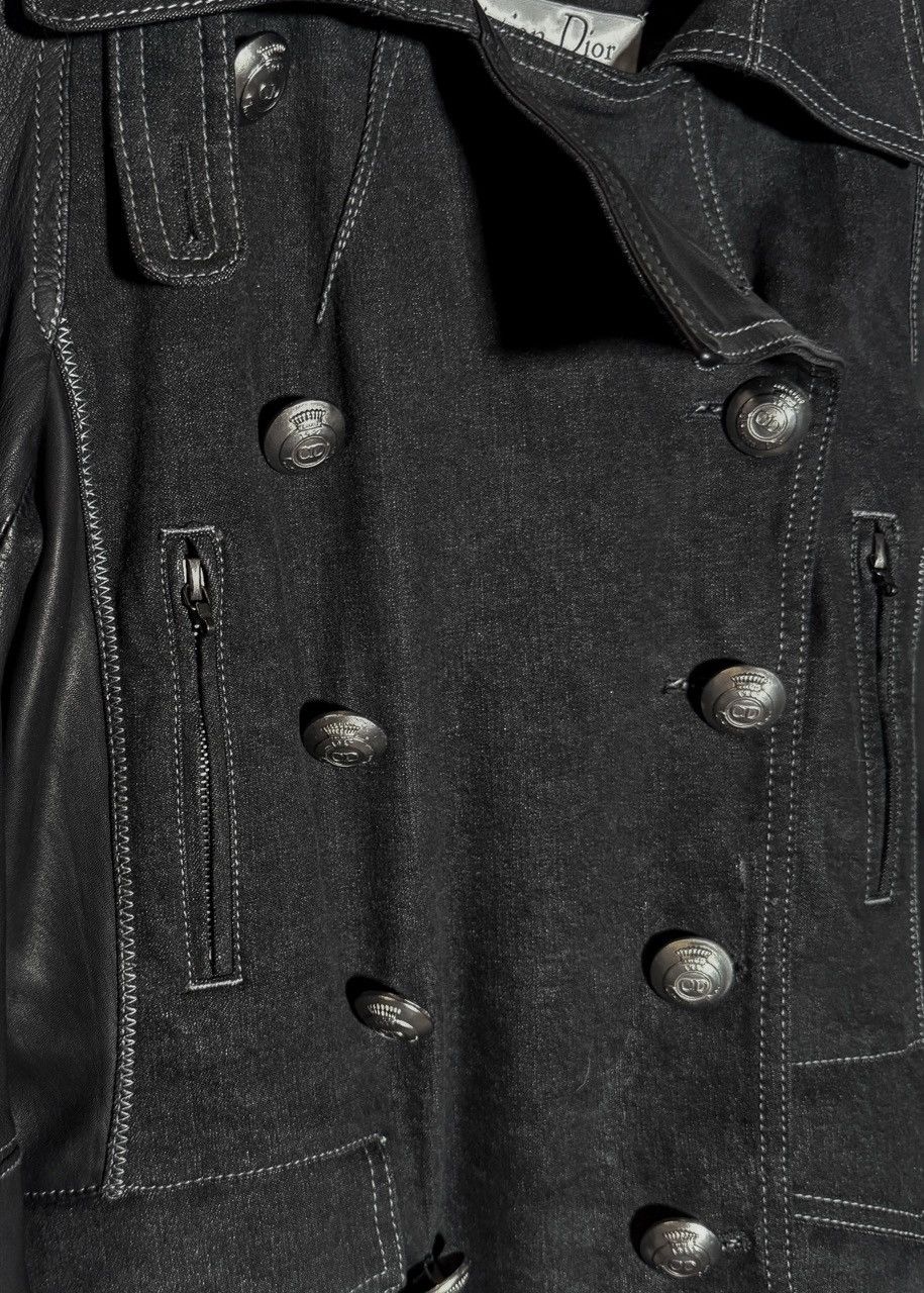 Dior Christian Dior Black Leather Braided Sleeves Denim Jacket Size M / US 6-8 / IT 42-44 - 5 Thumbnail
