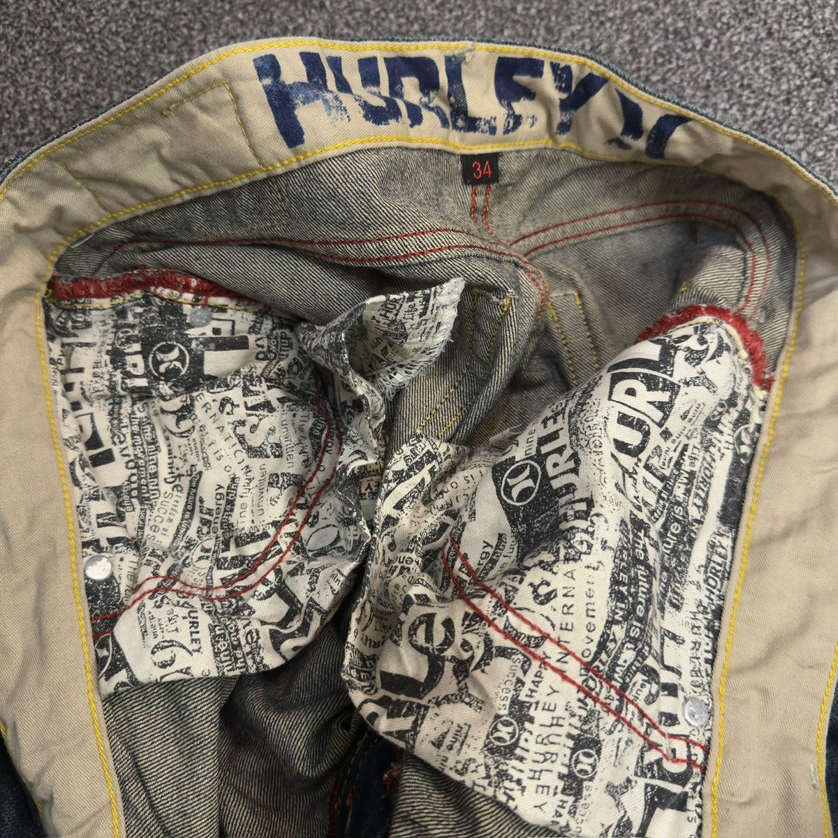 Hurley 🔥 Vintage y2k Baggy Skate Hurley Global 3 Denim Size US 37 - 13 Thumbnail
