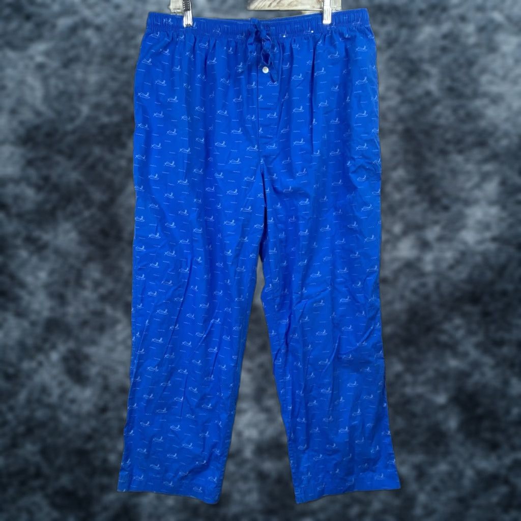 Stafford Stafford Men’s Sleep Pants XL Regular Blue Fishing Pockets 100% Cotton Pants Mens XL Blue Fishing Sleep Pants Size US 36 / EU 52 - 1 Thumbnail