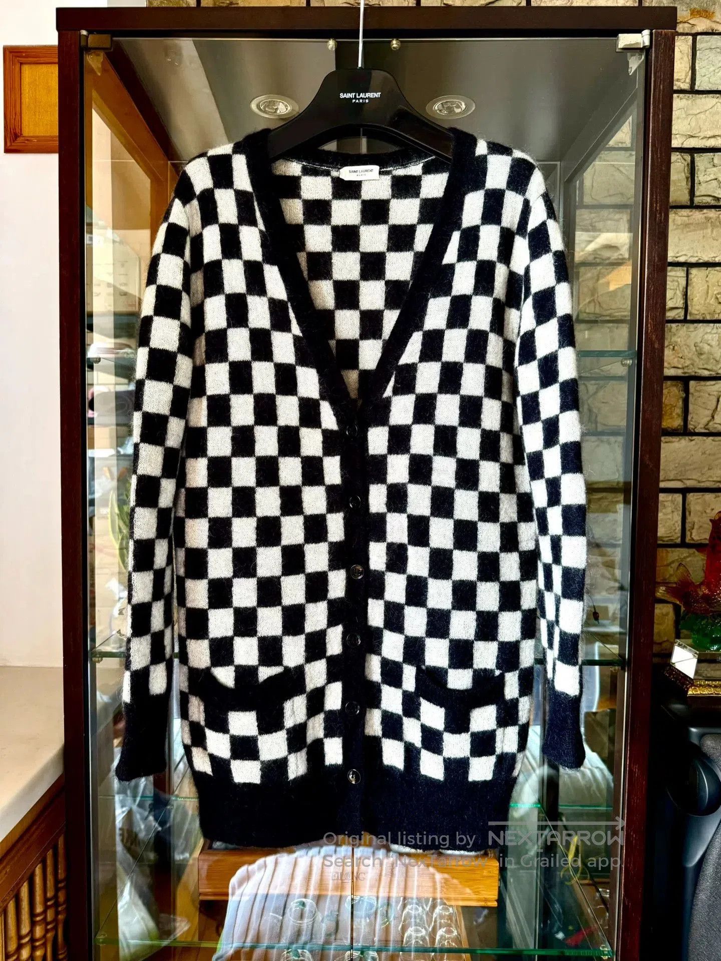 Saint Laurent Black and White Cardigan.