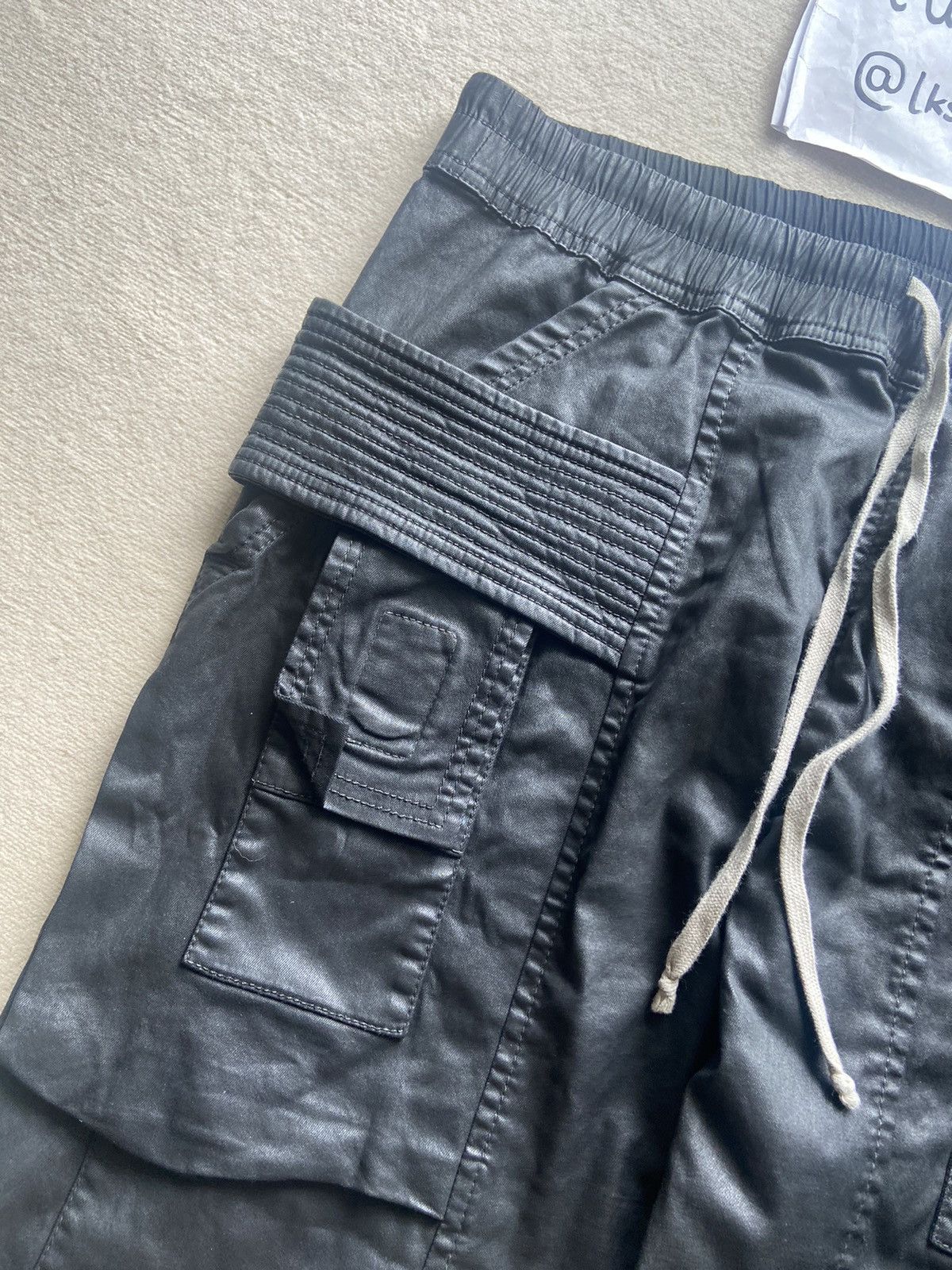 Rick Owens × Rick Owens Drkshdw * RARE * SBW HEAVY WAXED CREATCH CARGO PANTS SIZE L Size US 34 / EU 50 - 7 Thumbnail