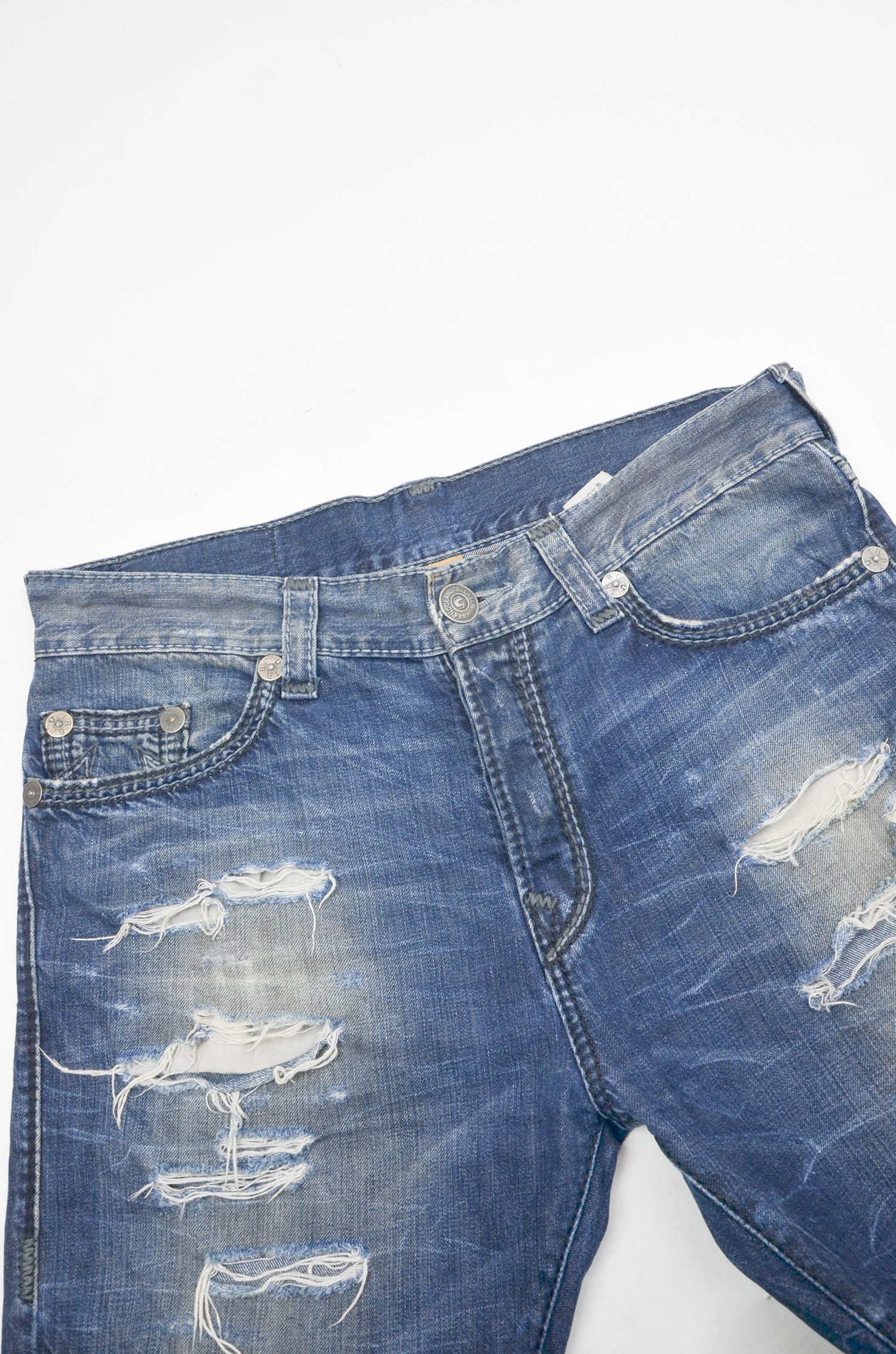 True Religion True Religion Dean Relaxed Slashed Big QT Jeans - Size 33 Size US 33 - 3 Thumbnail