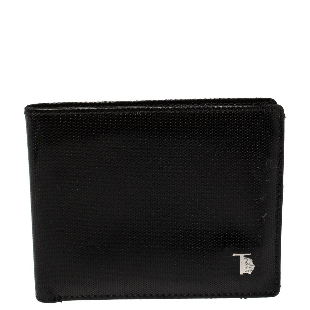 image of Tods Tod's Black Patent Leather Bifold Wallet, Men's