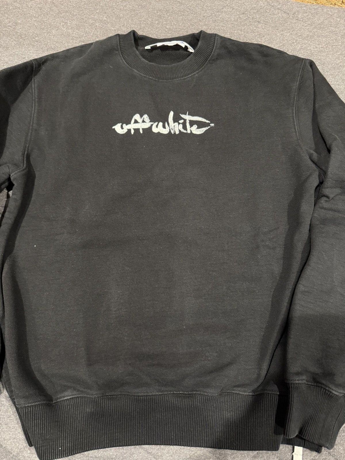 Off-White Off-white script crewneck Size US M / EU 48-50 / 2 - 2 Thumbnail