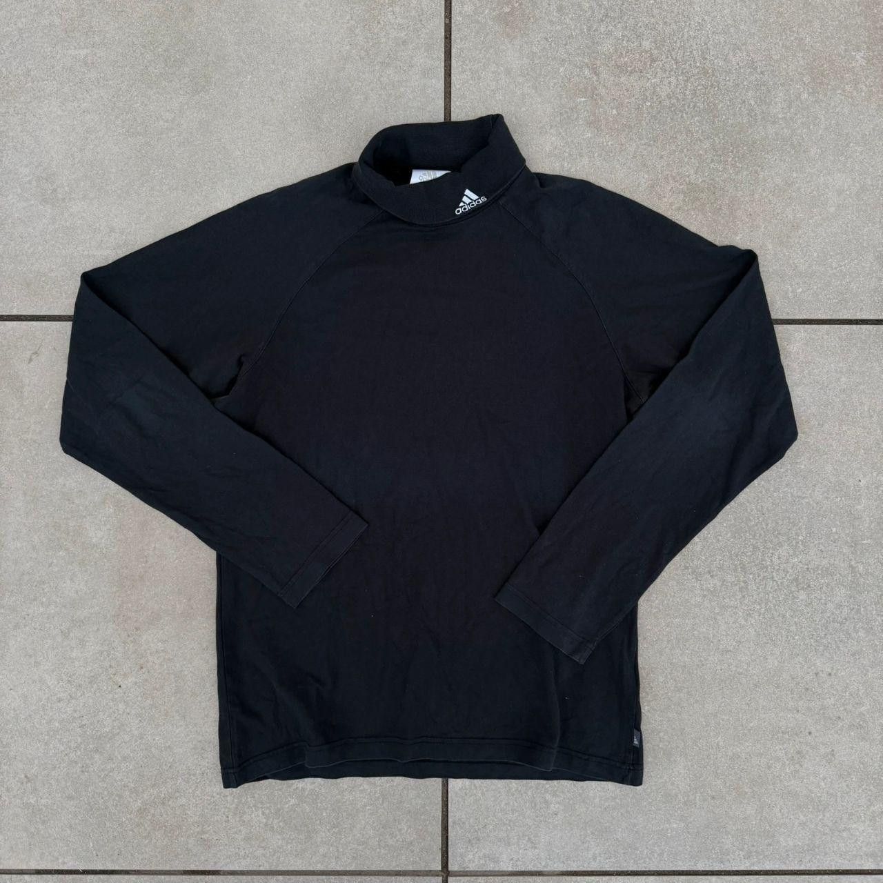 Adidas Adidas Black Turtleneck Vintage Retro 90s Sweatshirt Size US M / EU 48-50 / 2 - 1 Thumbnail