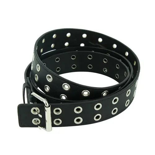 Leather × Vintage Y2K Double Eyelet Leather Belt Unisex Size ONE SIZE - 2 Thumbnail