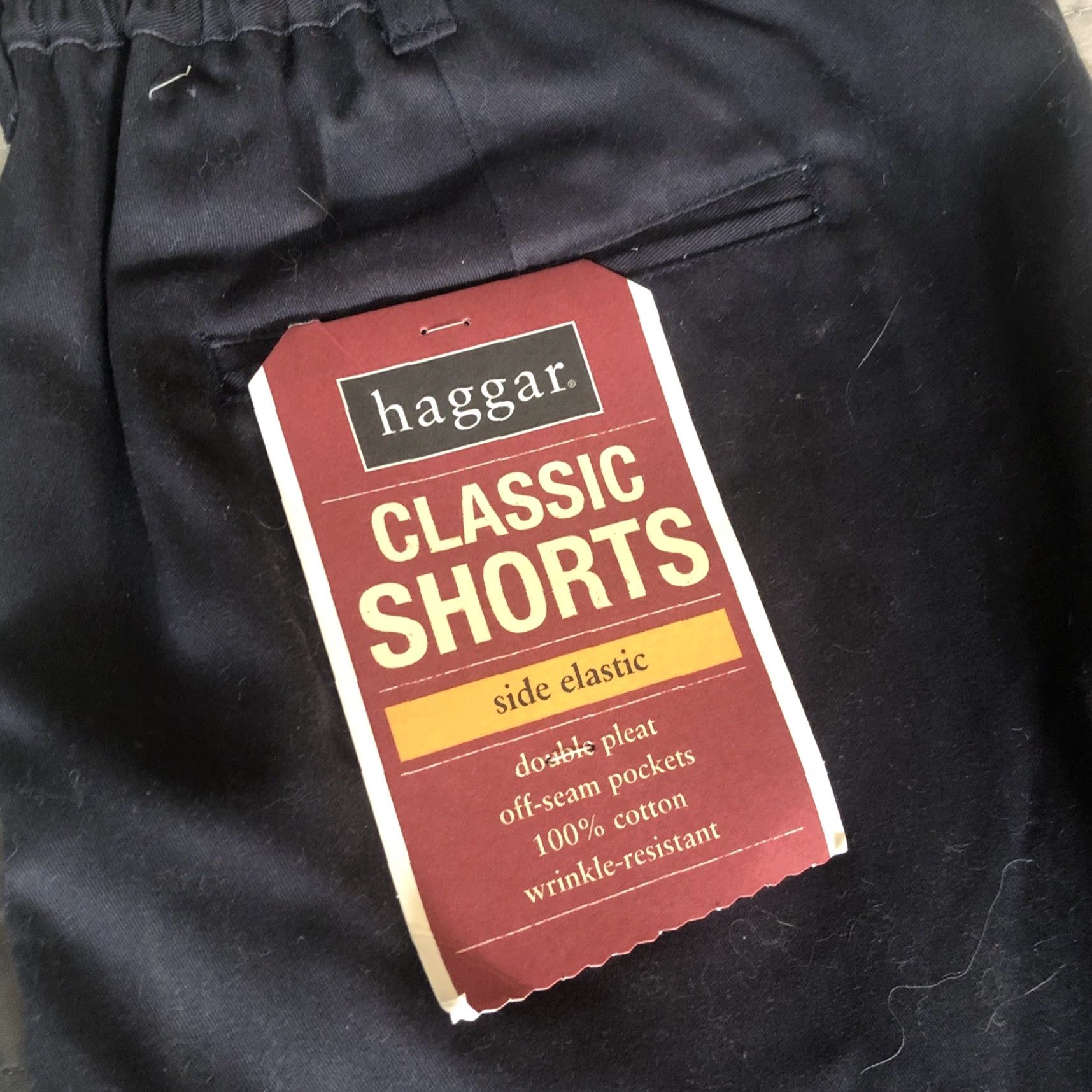 Haggar Haggar Navy Blue Classic Twill Shorts No Iron Flat Front Comfort Sz 38W NWT Size US 38 / EU 54 - 3 Thumbnail