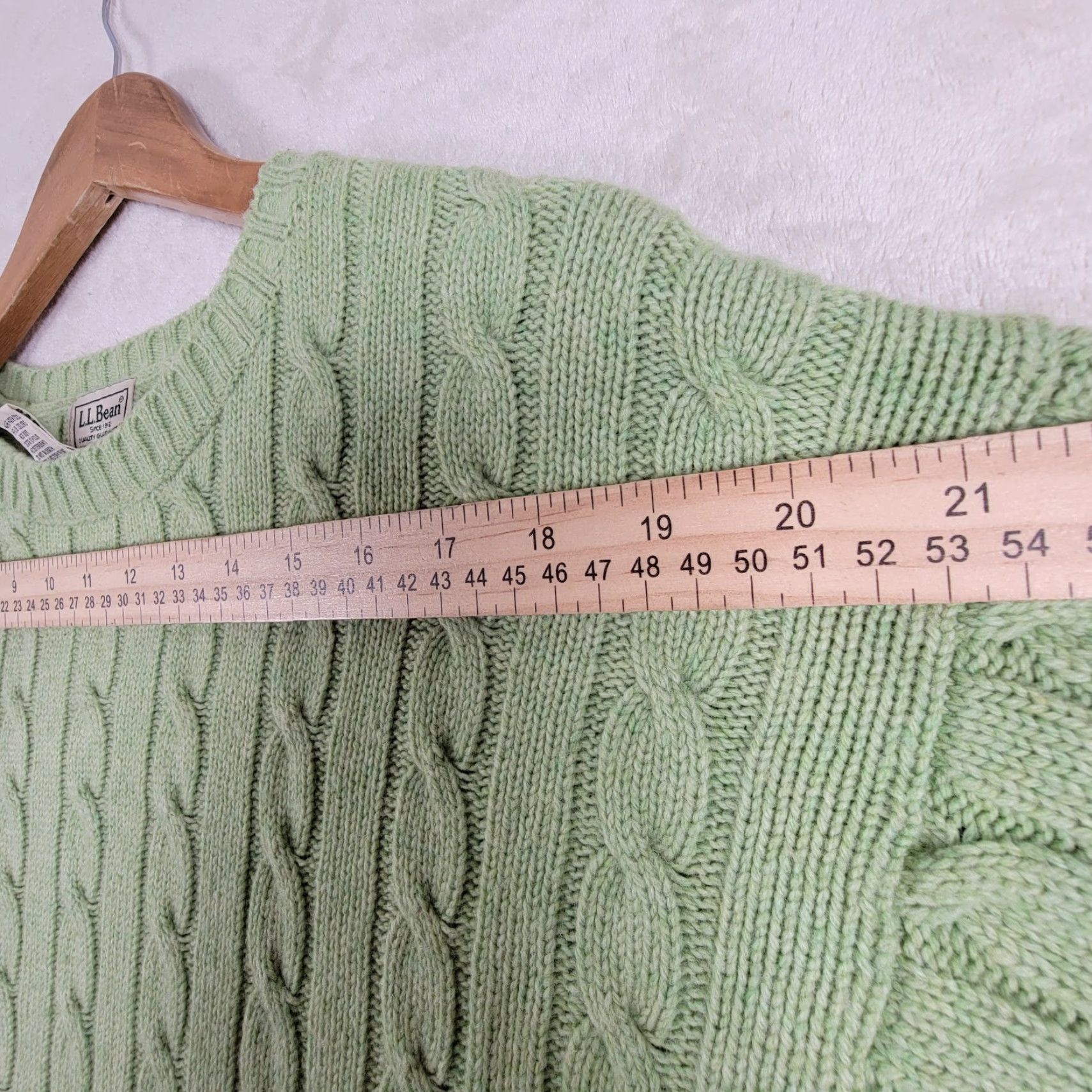 Vintage VINTAGE L.L.Bean Sweater Cable-Knit Wool Green XL Crew Neck Pullover Men Wool Blend EUC Size US L / EU 52-54 / 3 - 5 Thumbnail