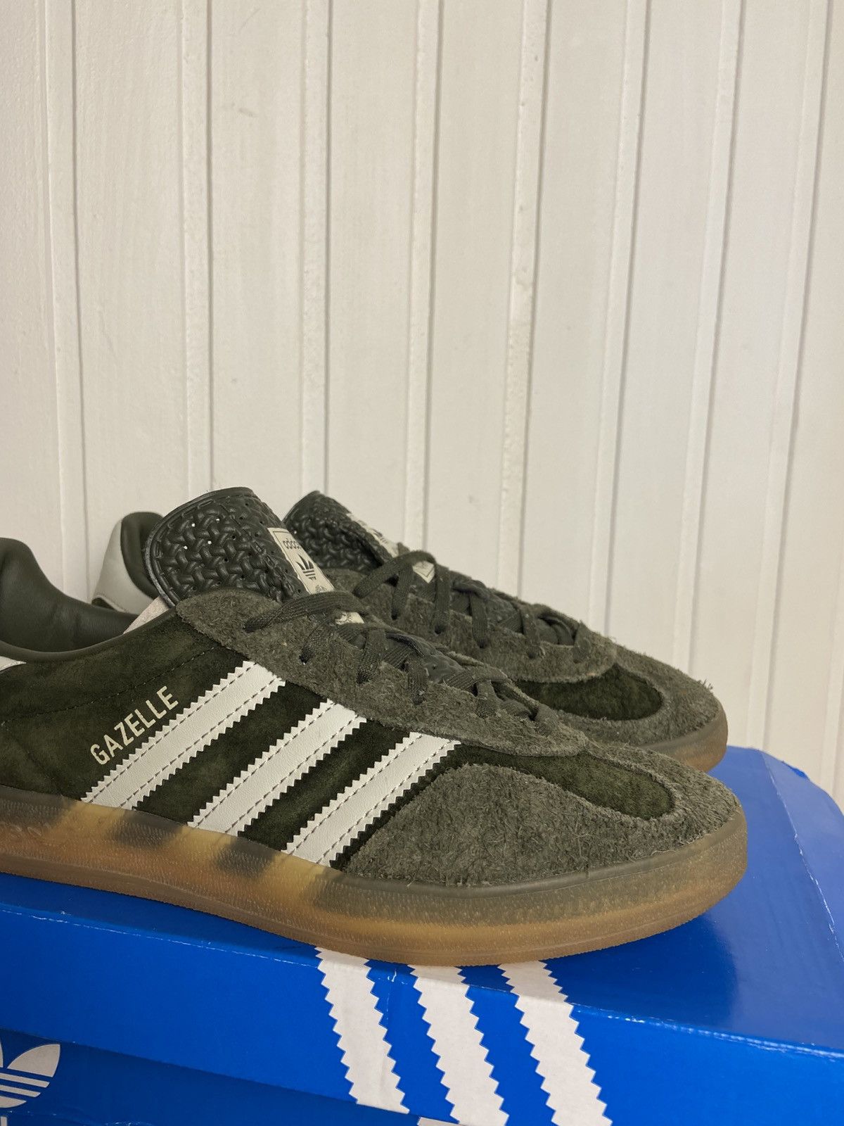 Used Adidas Gazelle Indoor Night Cargo" Green Size 6US
