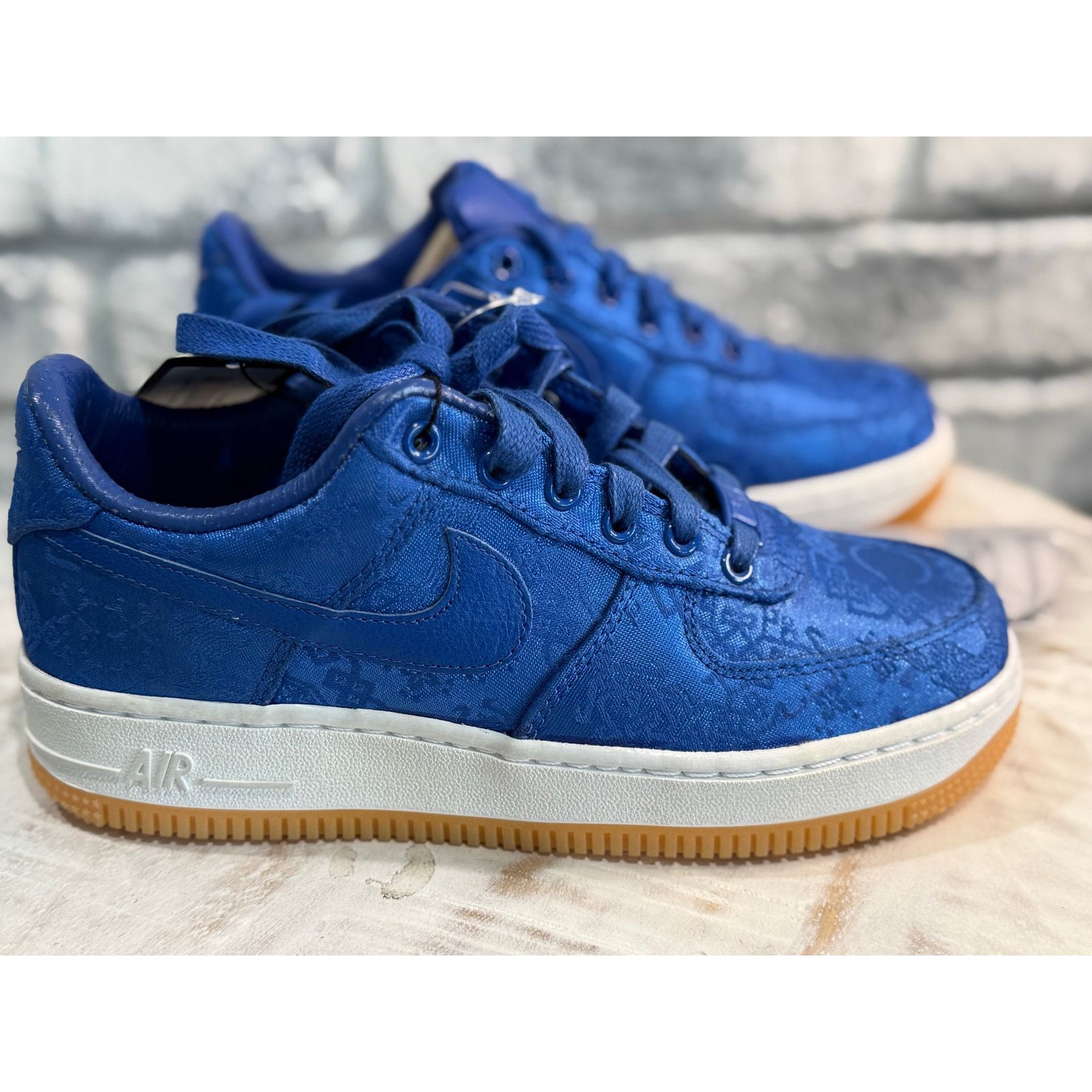 CLOT × Nike Nike Air Force 1 Low Clot Blue Silk Size 4 Size US 5 / EU 37 - 1 Thumbnail