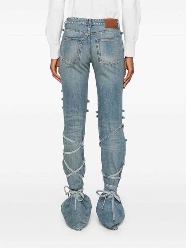 Alexander McQueen o1srvl11e0226 Tied Jeans In Blue Size 28" / US 6 / IT 42 - 5 Thumbnail