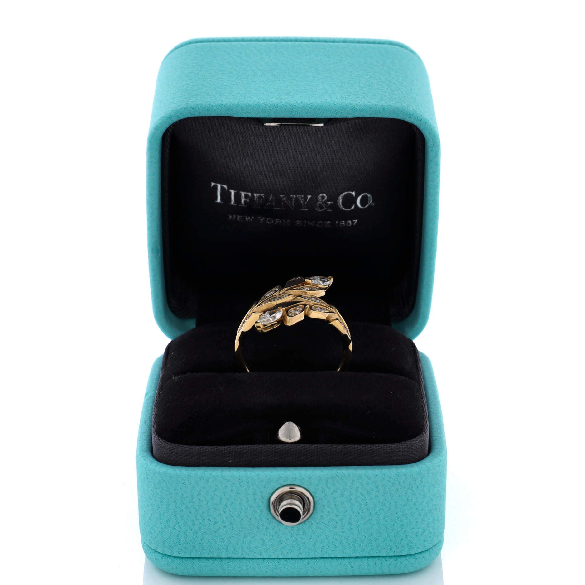 Tiffany & Co. Victoria Vine Bypass Ring 18K Yellow Gold with Diamonds Size ONE SIZE - 1 Thumbnail