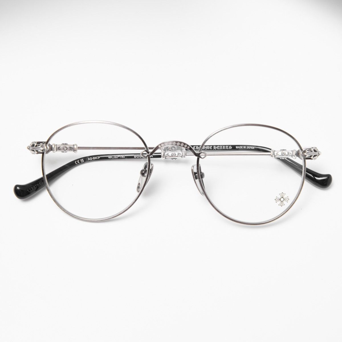 Chrome Hearts CHROME HEARTS BUBBA-A ANTIQUE SILVER-BLACK PLASTIC GLASSES Size ONE SIZE - 5 Thumbnail