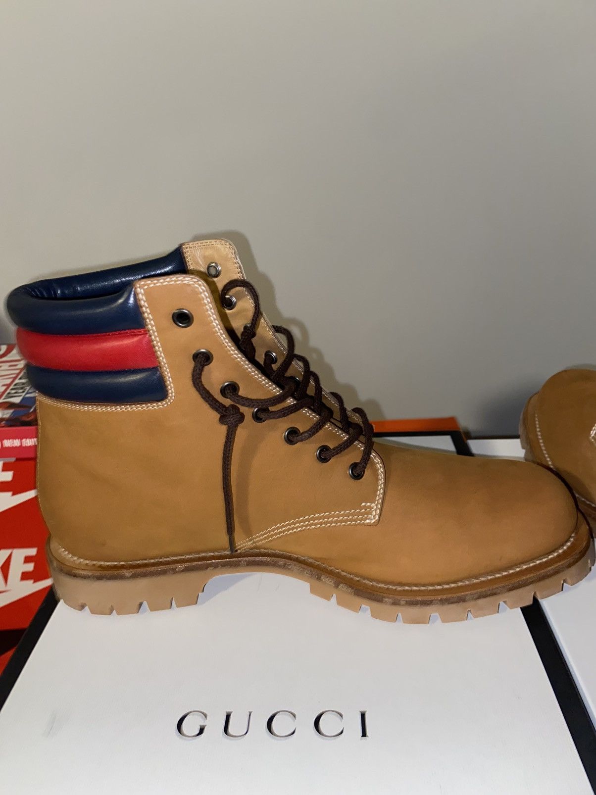 Gucci Gucci Tan Leather Hiking / Work Boots Size US 11 / EU 44 - 4 Thumbnail