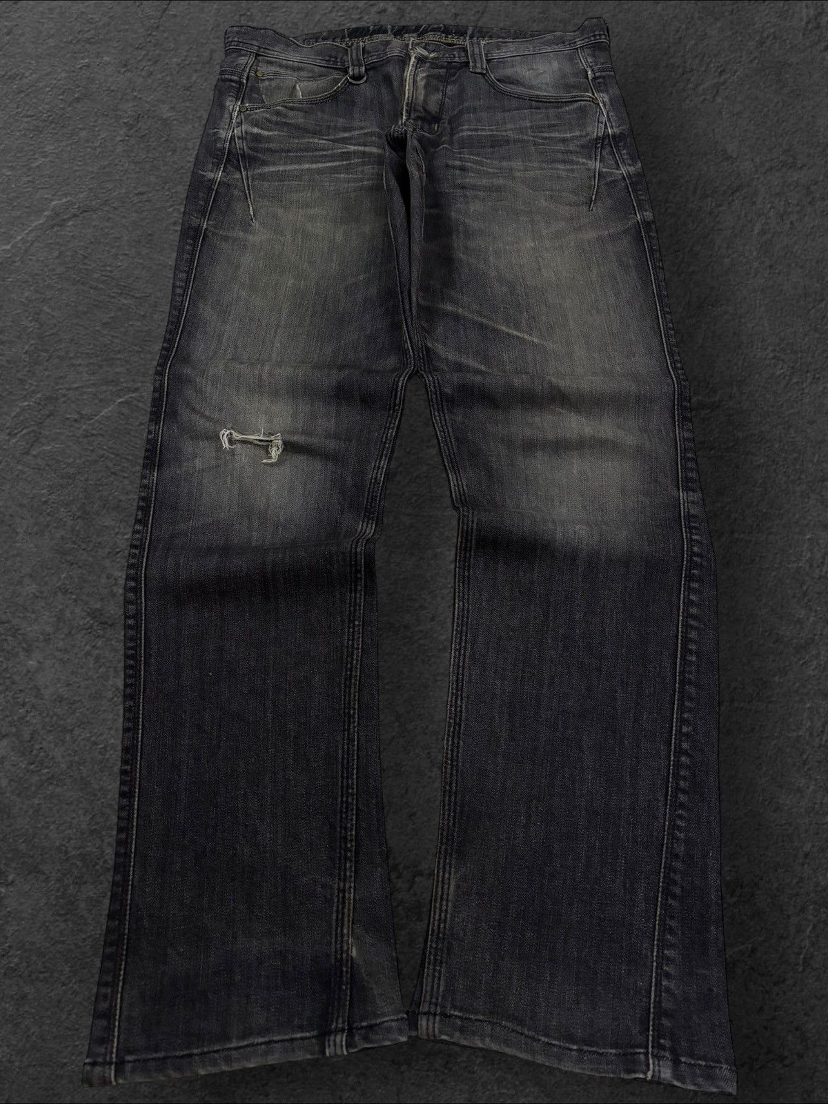If Six Was Nine Nicole Club Japan Grunge Distressed Jeans Size US 33 - 1 Thumbnail