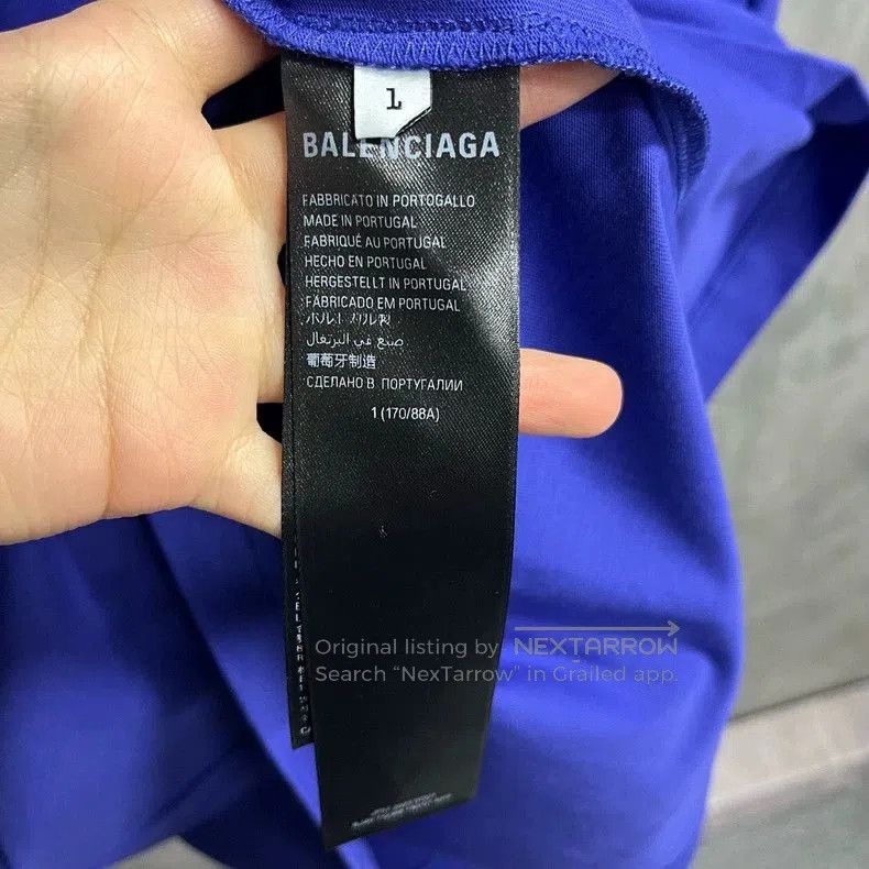 Balenciaga Balenciaga Blue Logo Short Sleeve T-shirt. Size US XXS / EU 40 - 3 Thumbnail