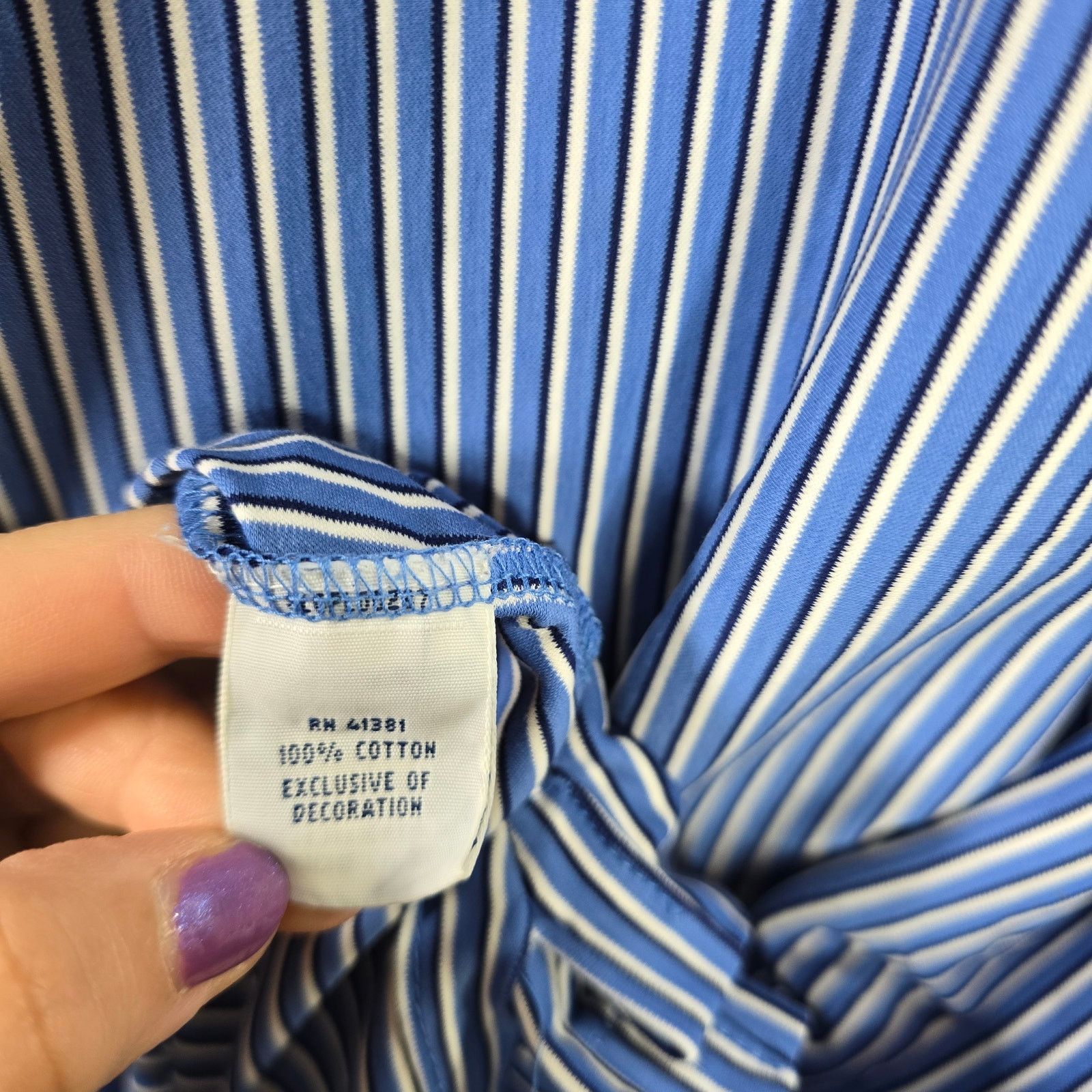 Polo Ralph Lauren Men's Polo Ralph Lauren Blue White Vertical Stripe Polo XXL Size US XXL / EU 58 / 5 - 5 Thumbnail