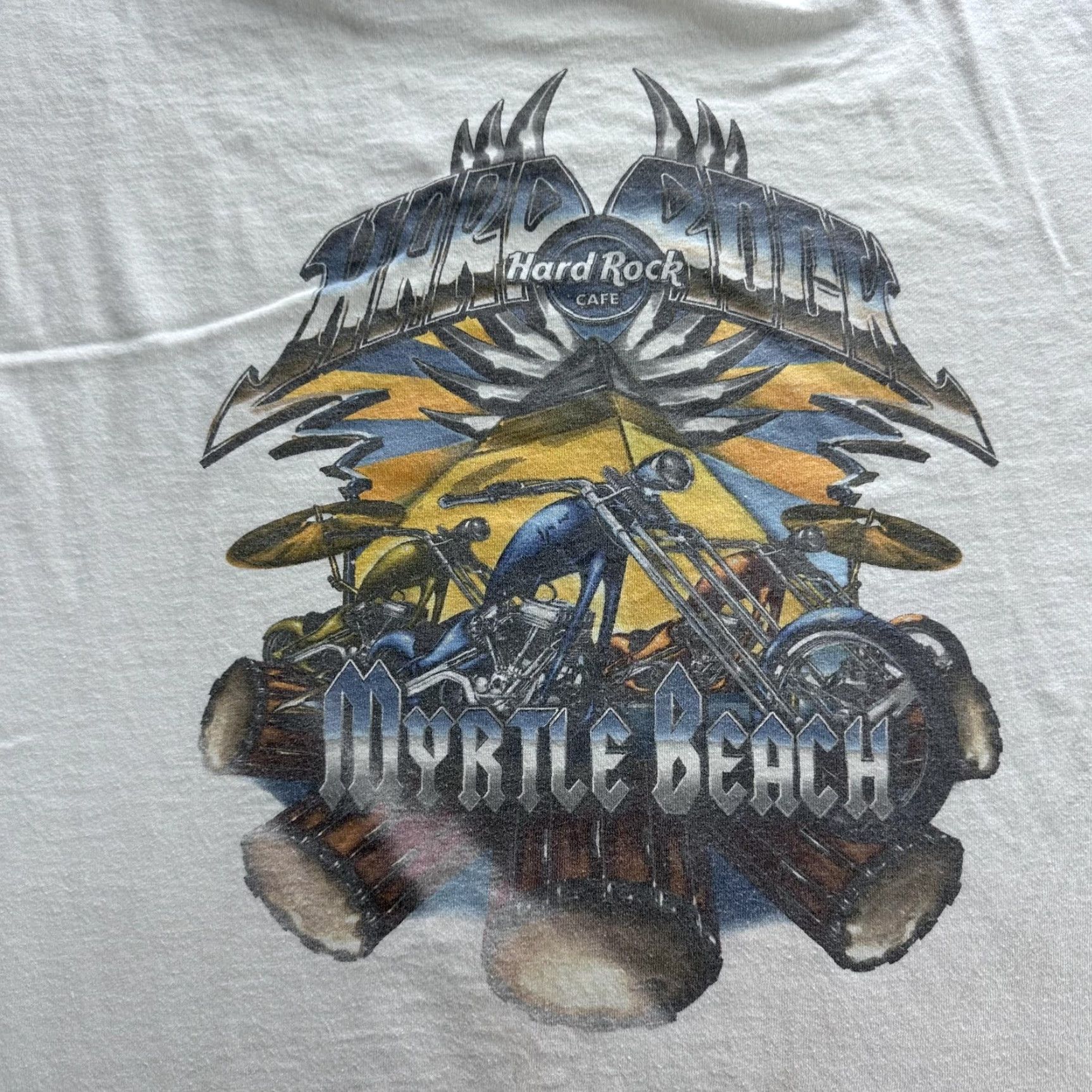 Hard Rock Cafe VINTAGE Hard Rock Cafe Shirt Mens XL White Myrtle Beach Motorcycle Tee Size US XL / EU 56 / 4 - 7 Thumbnail