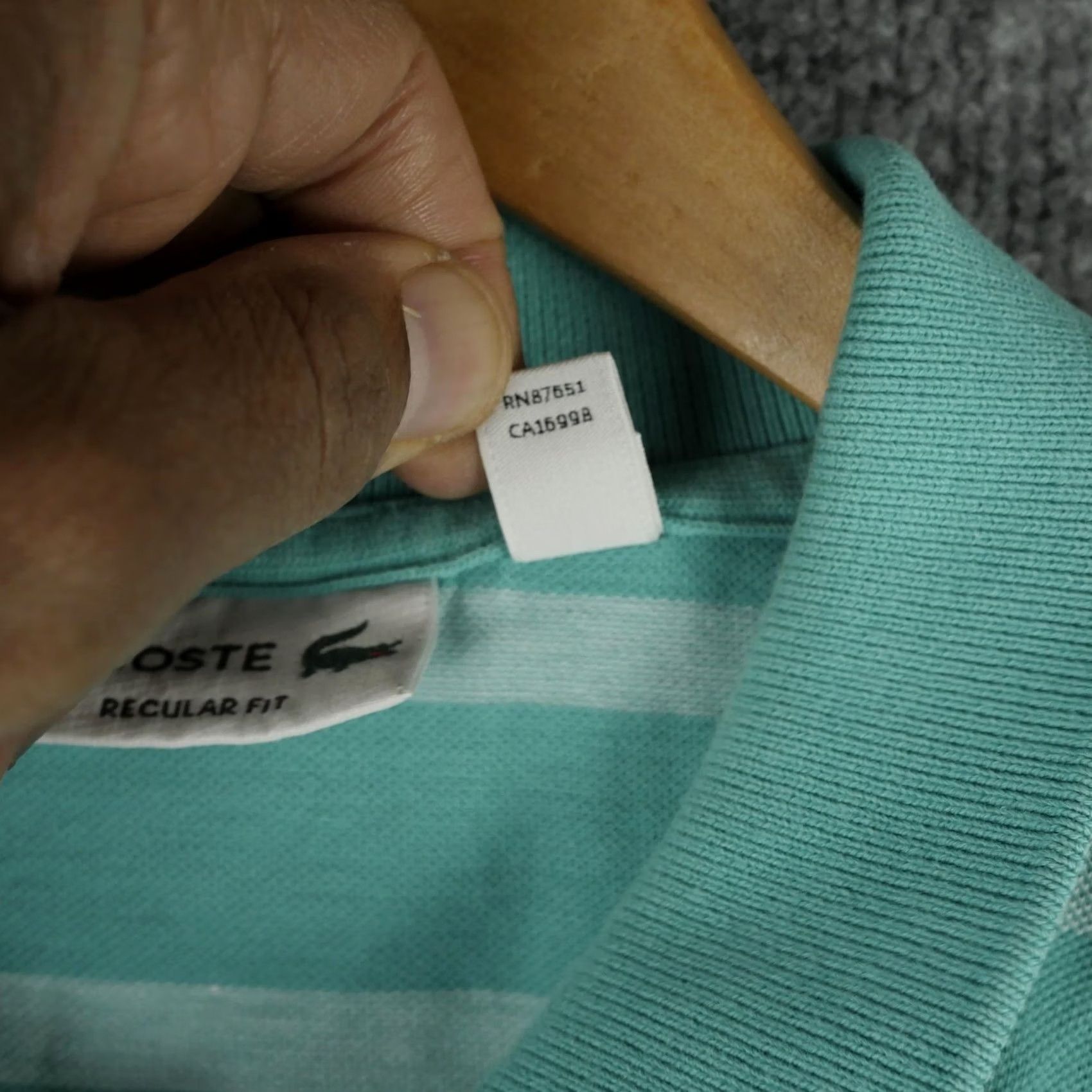 Lacoste Lacoste Polo Shirt Mens 3XL Green White Striped Regular Fit Big Logo Crocodile Size US XXL / EU 58 / 5 - 7 Thumbnail
