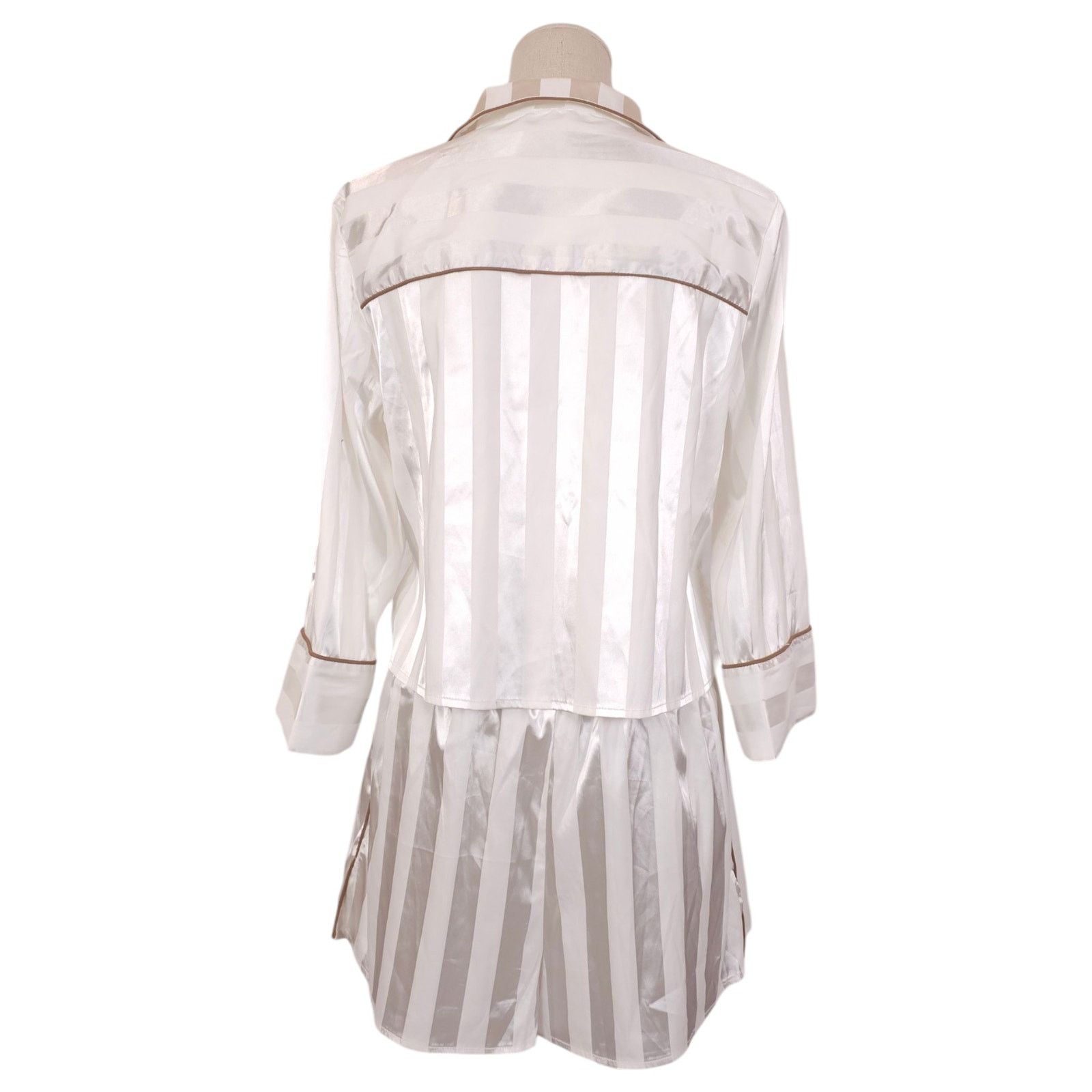 Free People FP Intimately Pajama Set White Satin Sz Small Size ONE SIZE - 3 Thumbnail