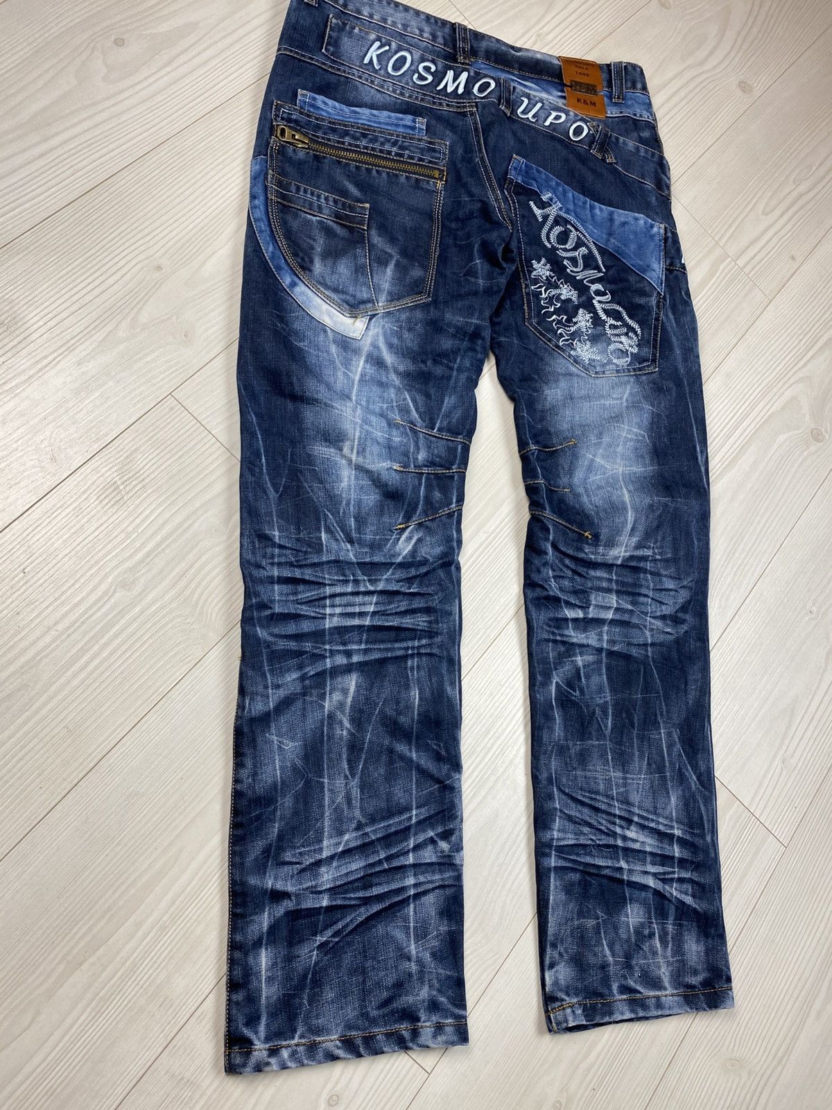 Japanese Brand Avantgarde Kosmo Lupo Denim Jeans Multipockets Rare Big Logo Size US 36 / EU 52 - 17 Thumbnail