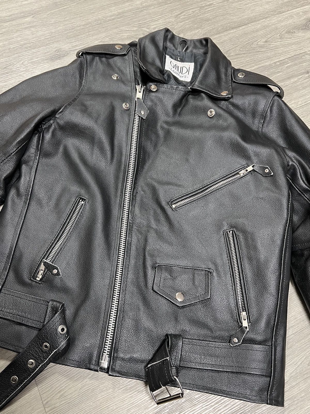 Vintage Vintage men’s leather jacket motorcycle Size US L / EU 52-54 / 3 - 3 Thumbnail