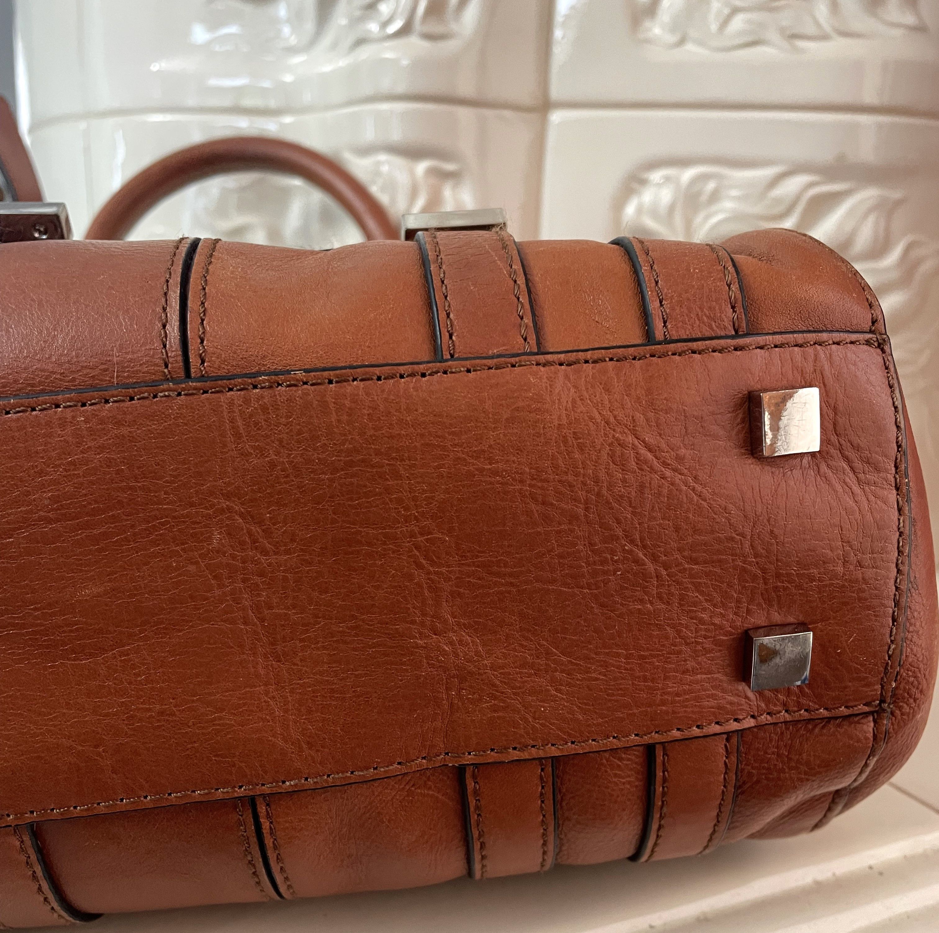 Other Karen Millen Vintage Caramel Leather Satchel Bag Size ONE SIZE - 6 Thumbnail