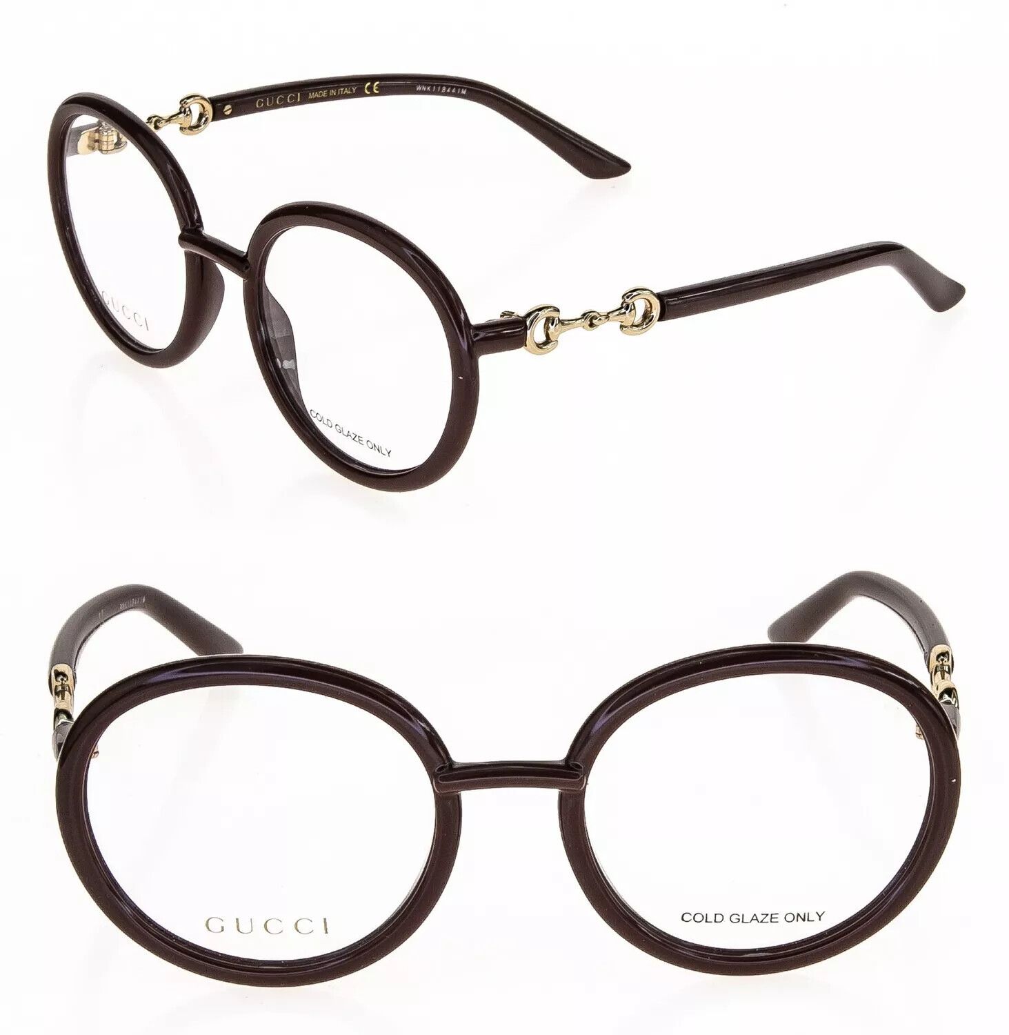 Gucci GUCCI Horsebit 0891 Brown Round Retro Eyeglasses GG0891O 002 Size ONE SIZE - 1 Thumbnail