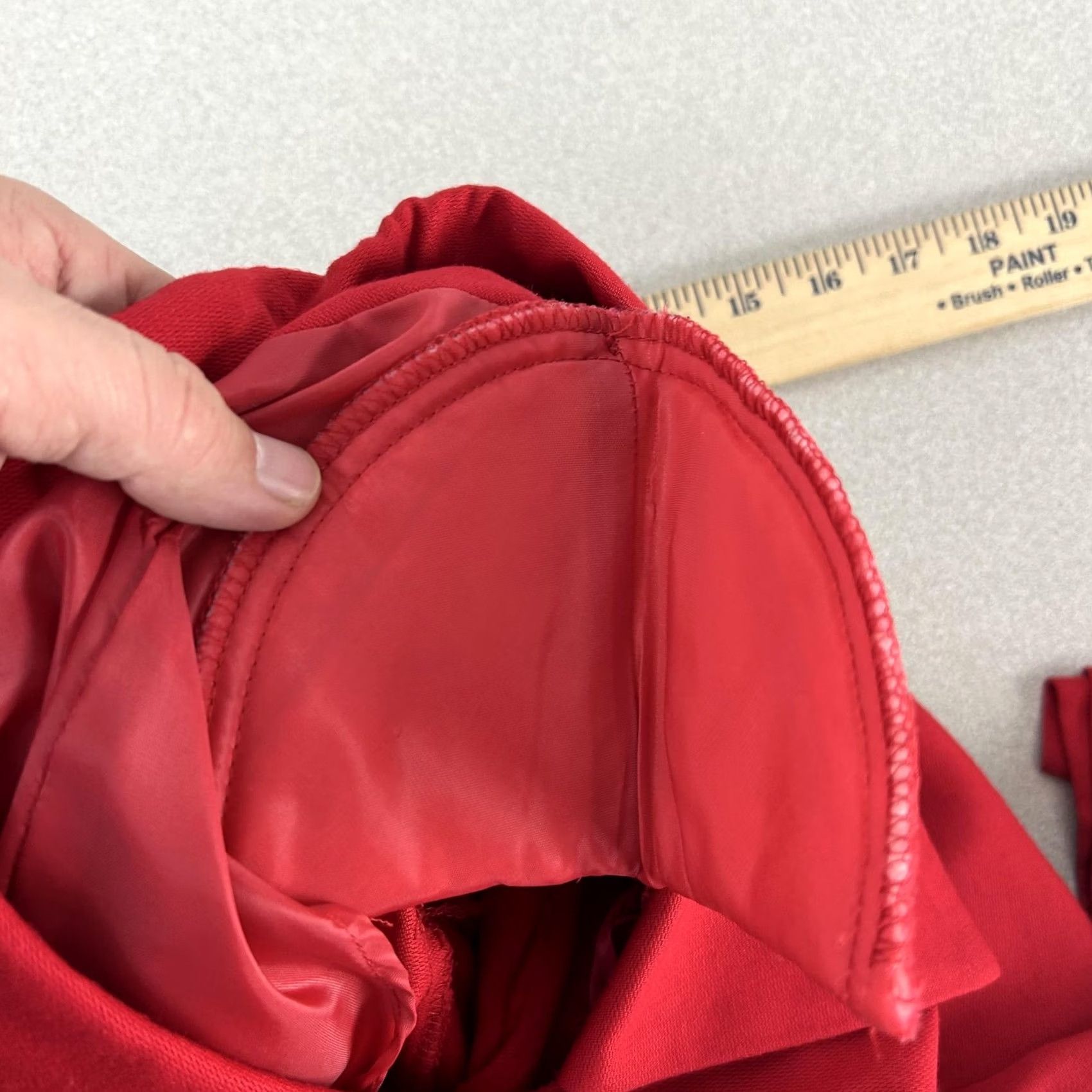 Talbots VINTAGE Talbots Donna Ricco Dress Womens 8 Red Long Sleeve Pleated Maxi 90s Size M / US 6-8 / IT 42-44 - 5 Thumbnail