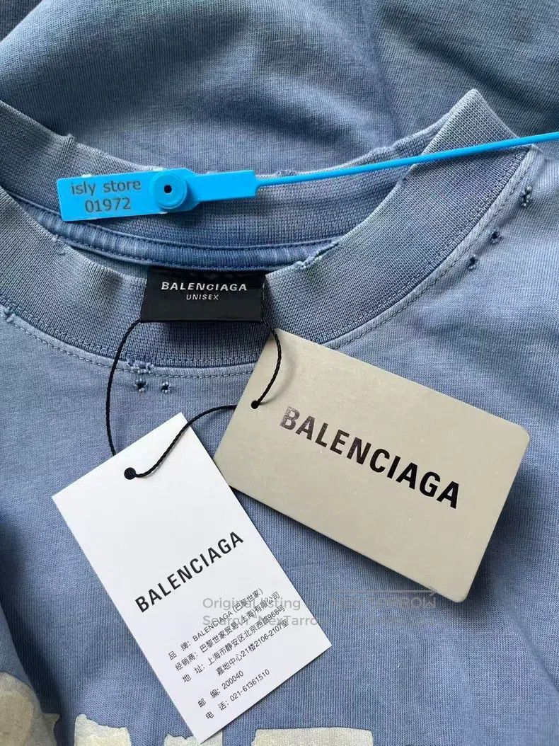 Balenciaga Balenciaga Tape Letter Logo Printed Short Sleeve Hoodie, L Size US L / EU 52-54 / 3 - 5 Thumbnail