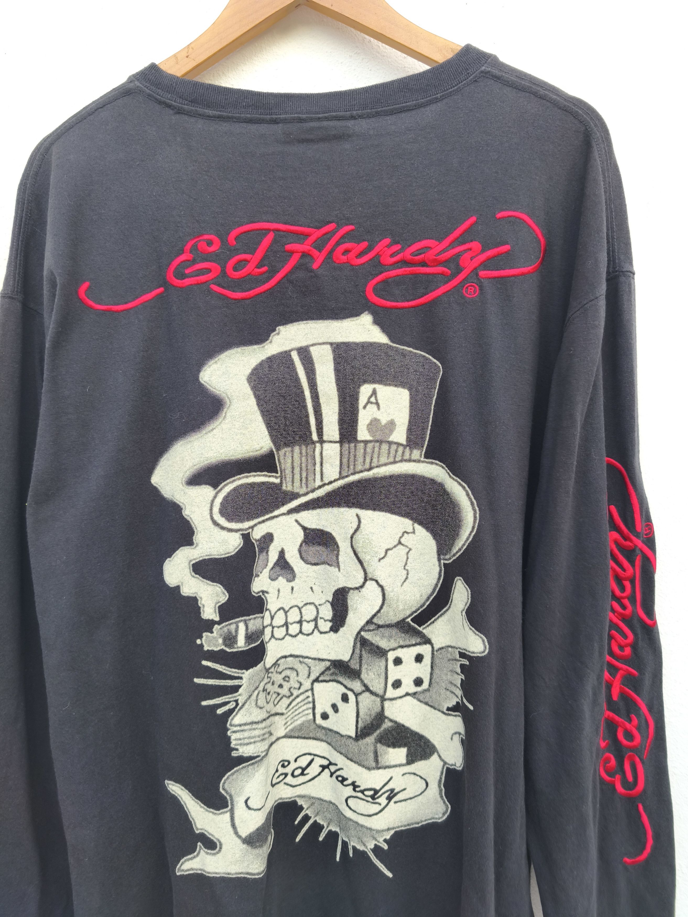 Ed Hardy 🔥 Ed Hardy t shirt long sleeve skulls Christian Audigier Size US XL / EU 56 / 4 - 2 Thumbnail
