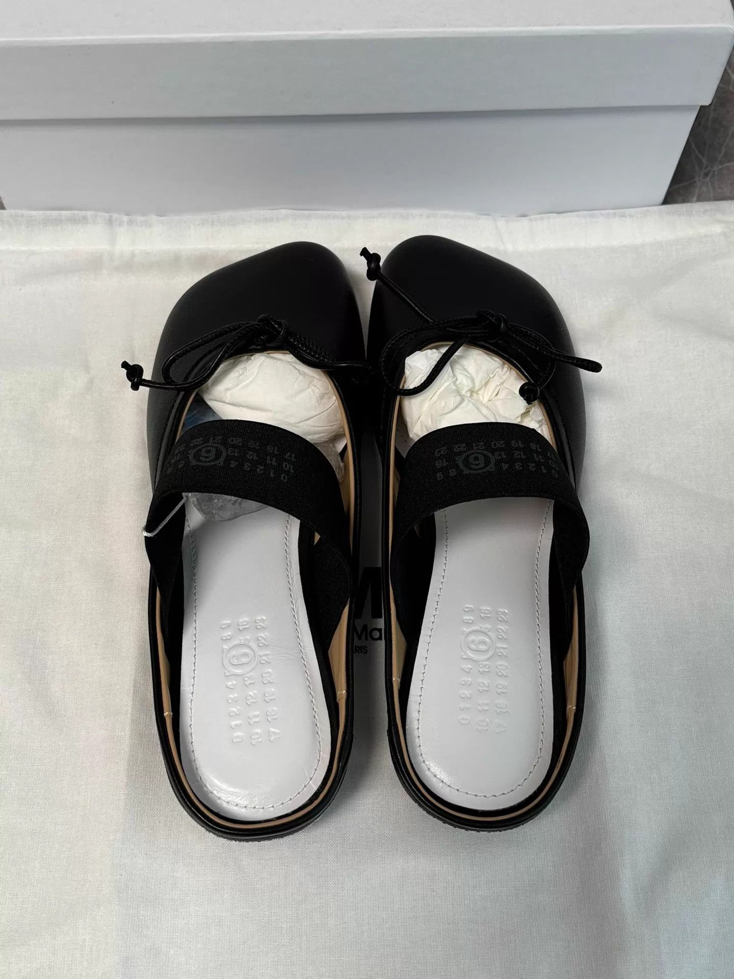 MM6 MM6 lace-up ballet mules black leather 36 Size US 5.5 / IT 35.5 - 5 Thumbnail