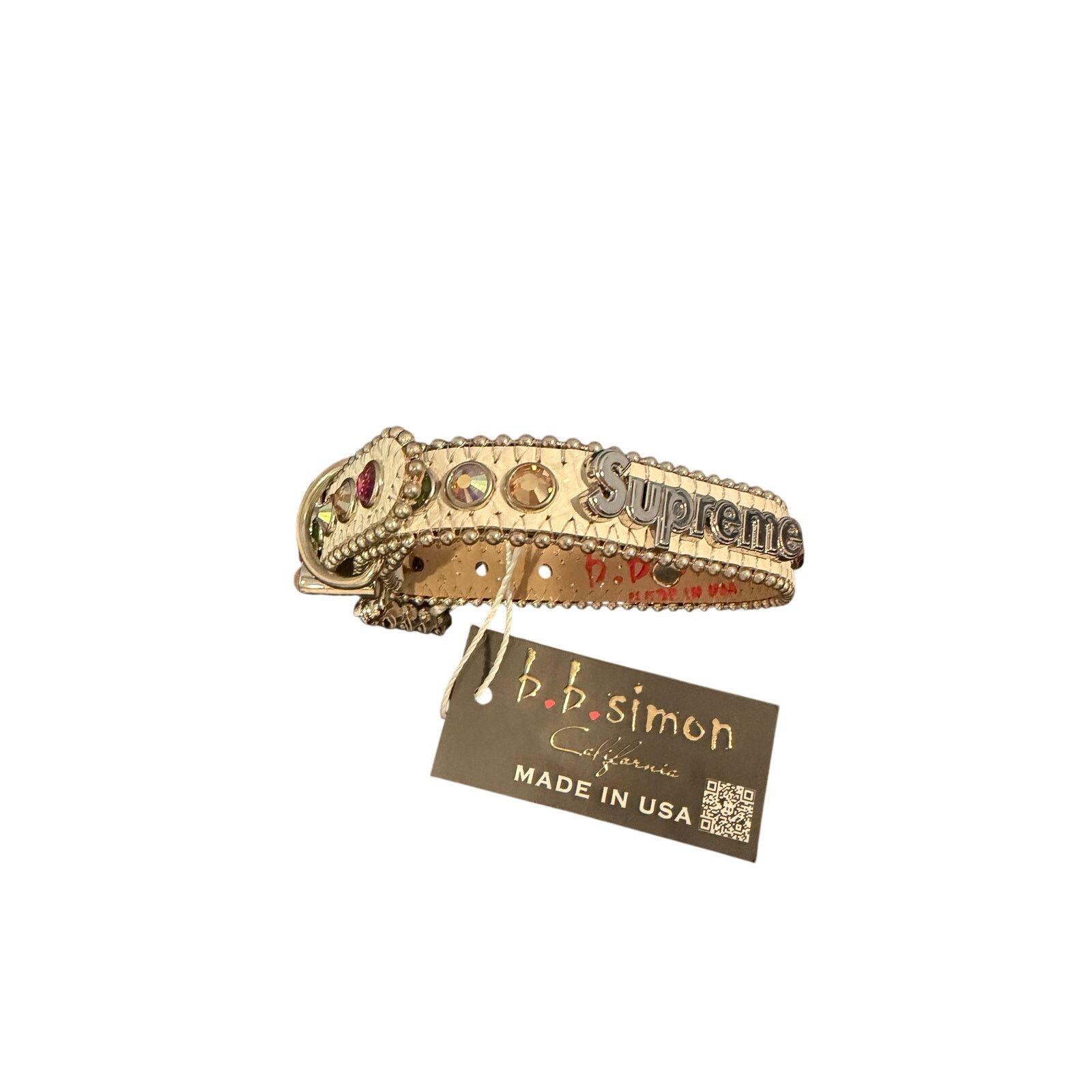 Supreme Supreme x B.B Simon Studded dog collar white sz M ds in box Size ONE SIZE - 1 Thumbnail