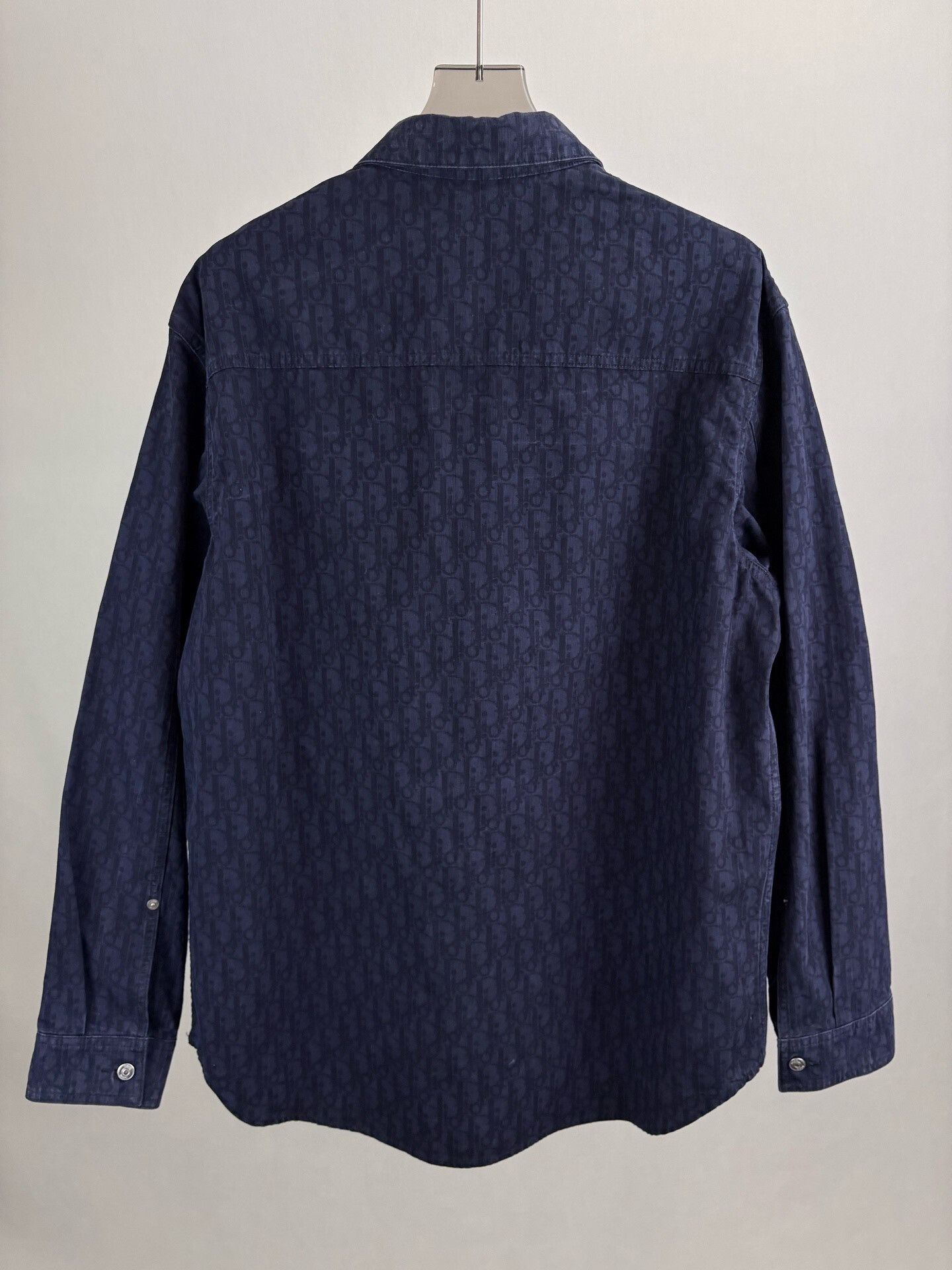 Dior DIOR Blue-Purple Monogram Denim Shirt Size US S / EU 44-46 / 1 - 1 Thumbnail