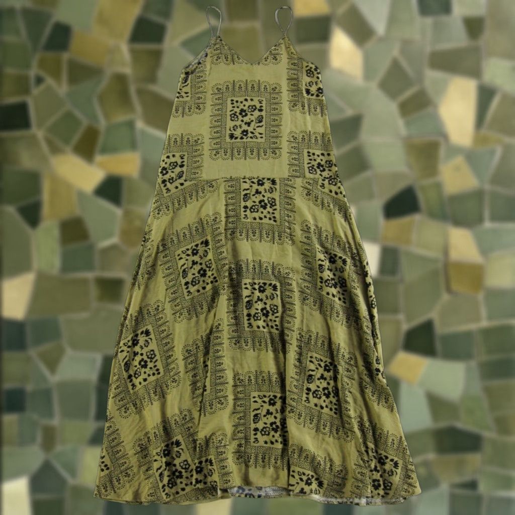 Vintage VINTAGE NWT Vero Moda Rayon Green Floral V-Neck Long Maxi Tank Slip Dress Small Size S / US 4 / IT 40 - 1 Thumbnail