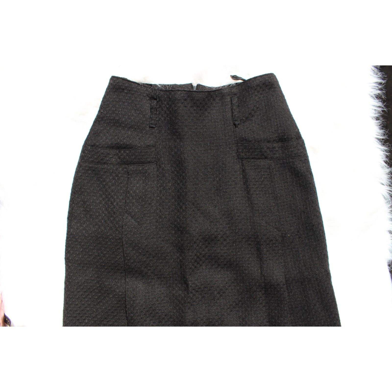 Other Steilmann Vintage Size 6 Wool Pleated Black Pencil Skirt Size 28" / US 6 / IT 42 - 2 Thumbnail