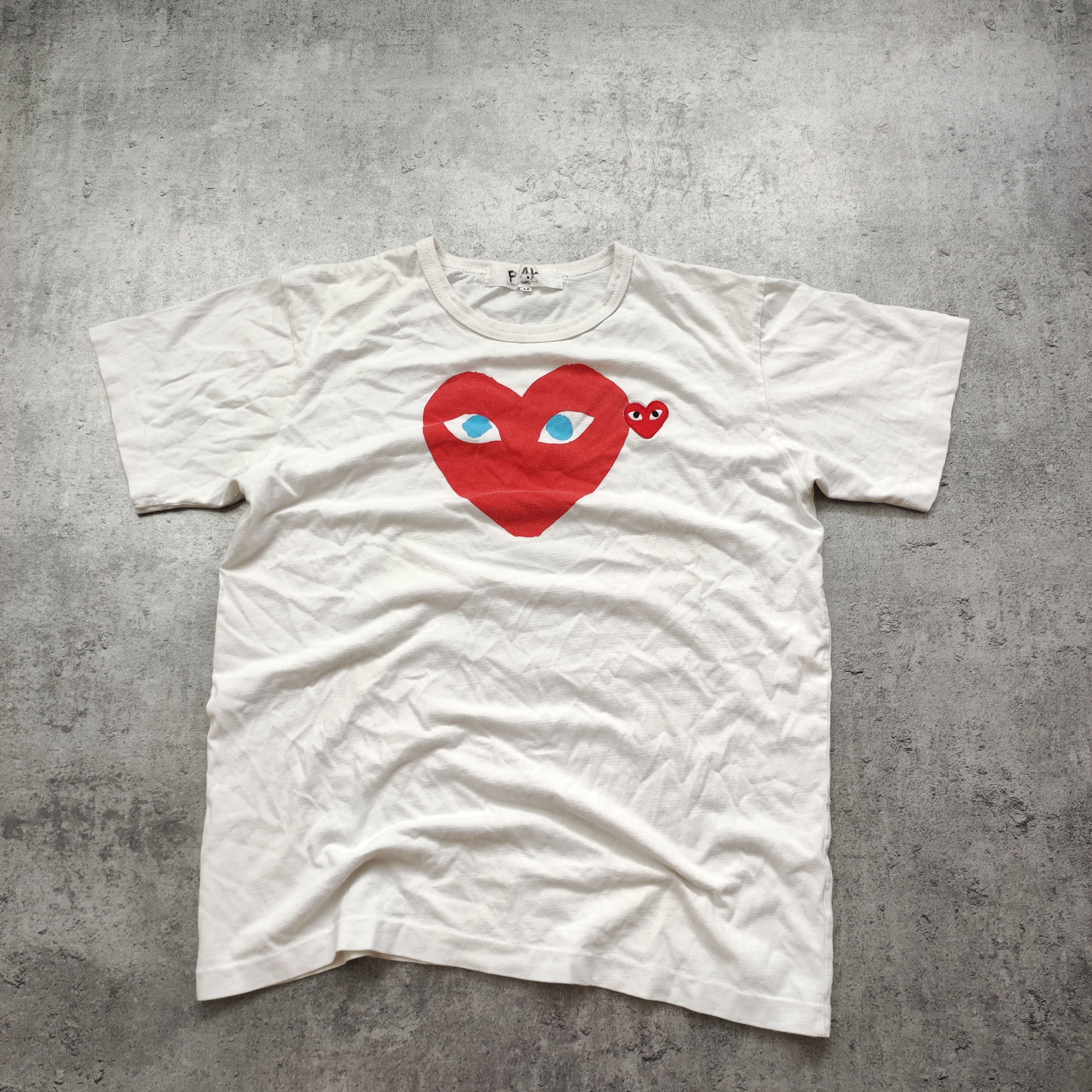 Comme des Garcons × Comme des Garcons PLAY Comme Des Garcons PLAY Big Heart Logo White Tee Size US M / EU 48-50 / 2 - 2 Thumbnail