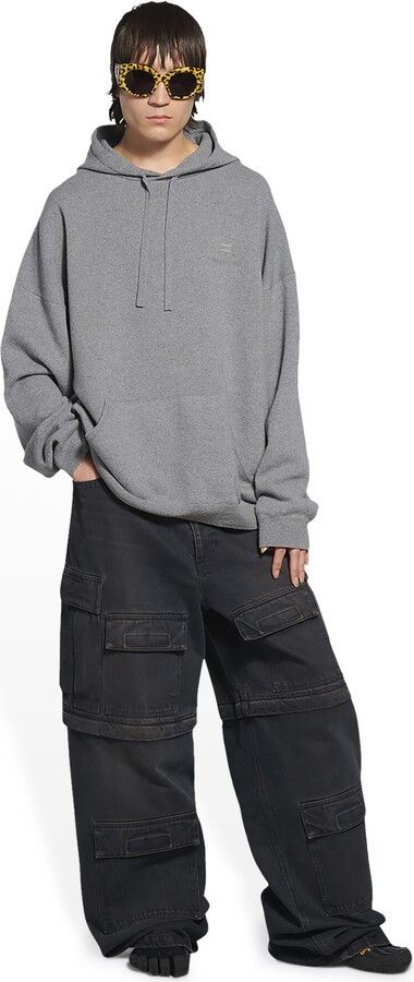Balenciaga o1mt1gz0924 Sporty B Cosy Hoodie in Grey Size US XL / EU 56 / 4 - 2 Thumbnail