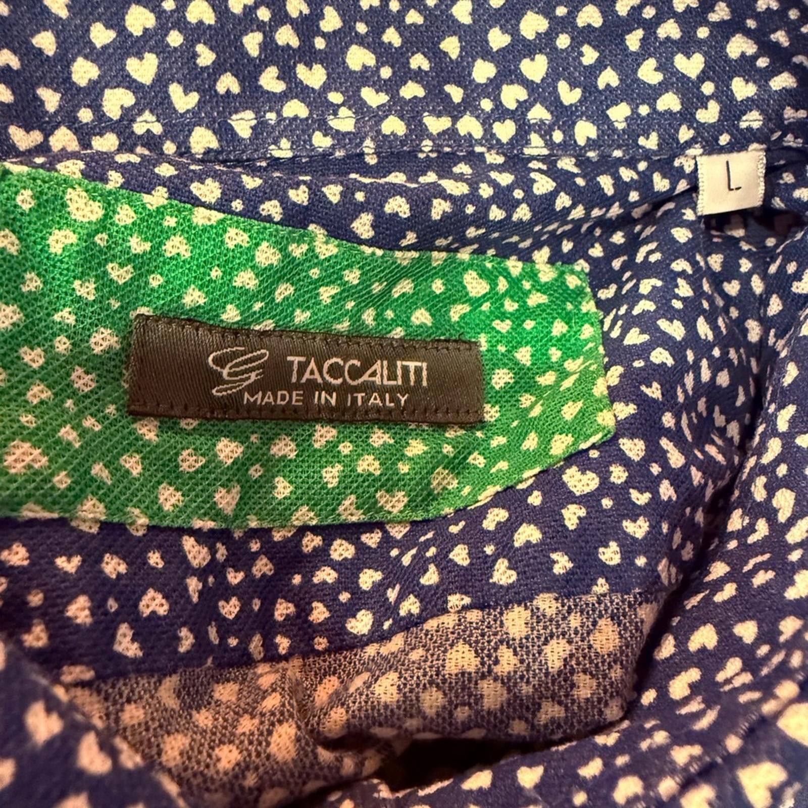 Other Taccaliti Italy Men's Navy White Heart Cotton Shirt sz L Size US L / EU 52-54 / 3 - 6 Thumbnail