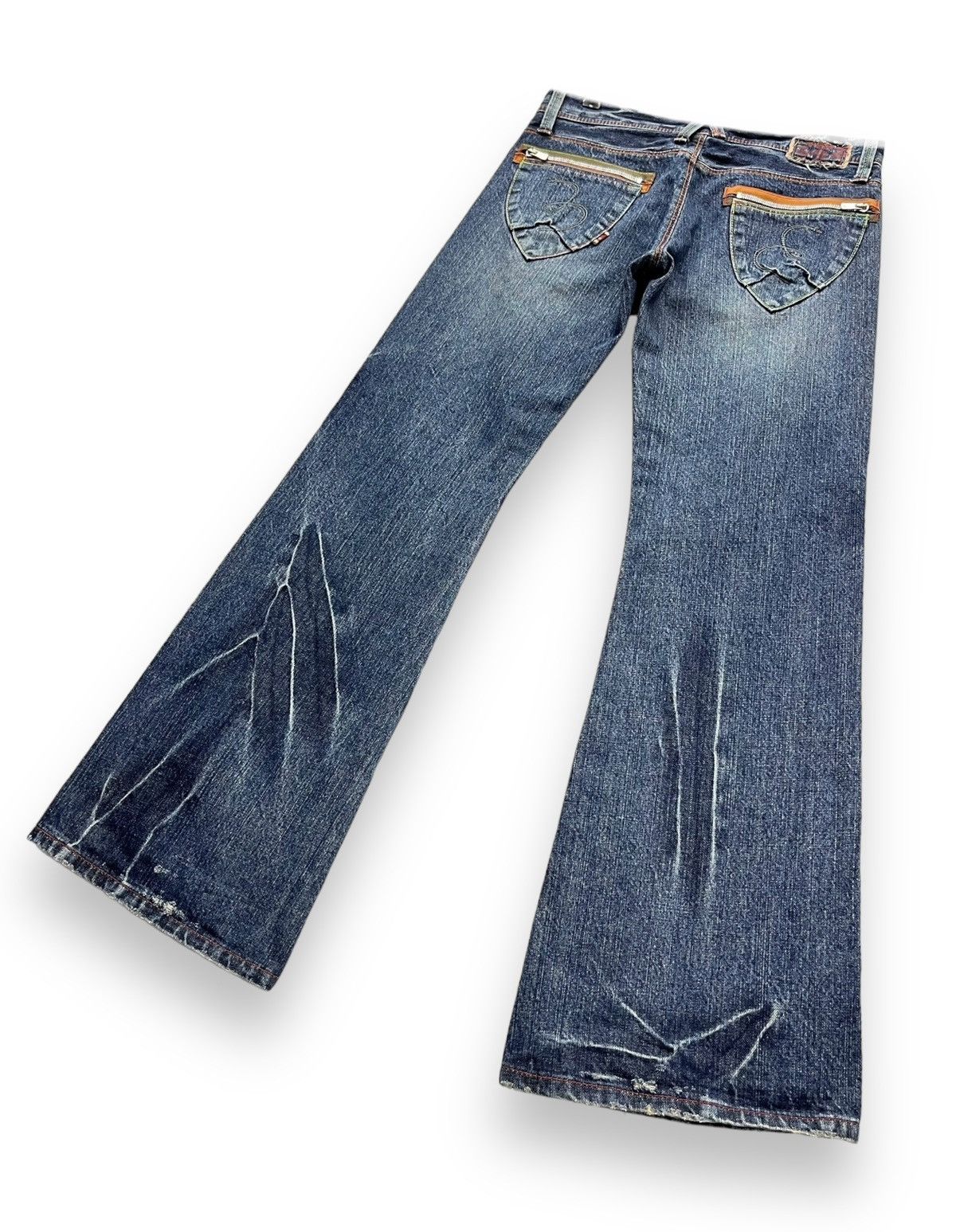 Japan Blue 🔥BLUEWAY JAPAN Low Rise Ultra Wide Leg Flare Denim Size US 31 - 7 Thumbnail
