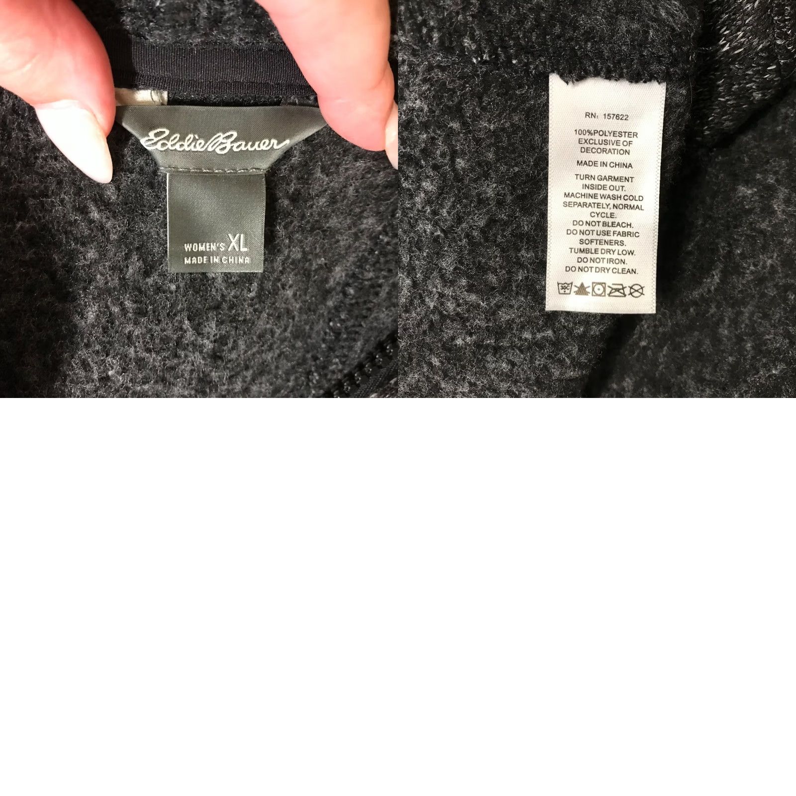 Eddie Bauer EDDIE BAUER - WOMEN'S XL BLACK FULL ZIP POLYESTER HOODED SWEATSHIRT JACKET Size XL / US 12-14 / IT 48-50 - 8 Thumbnail