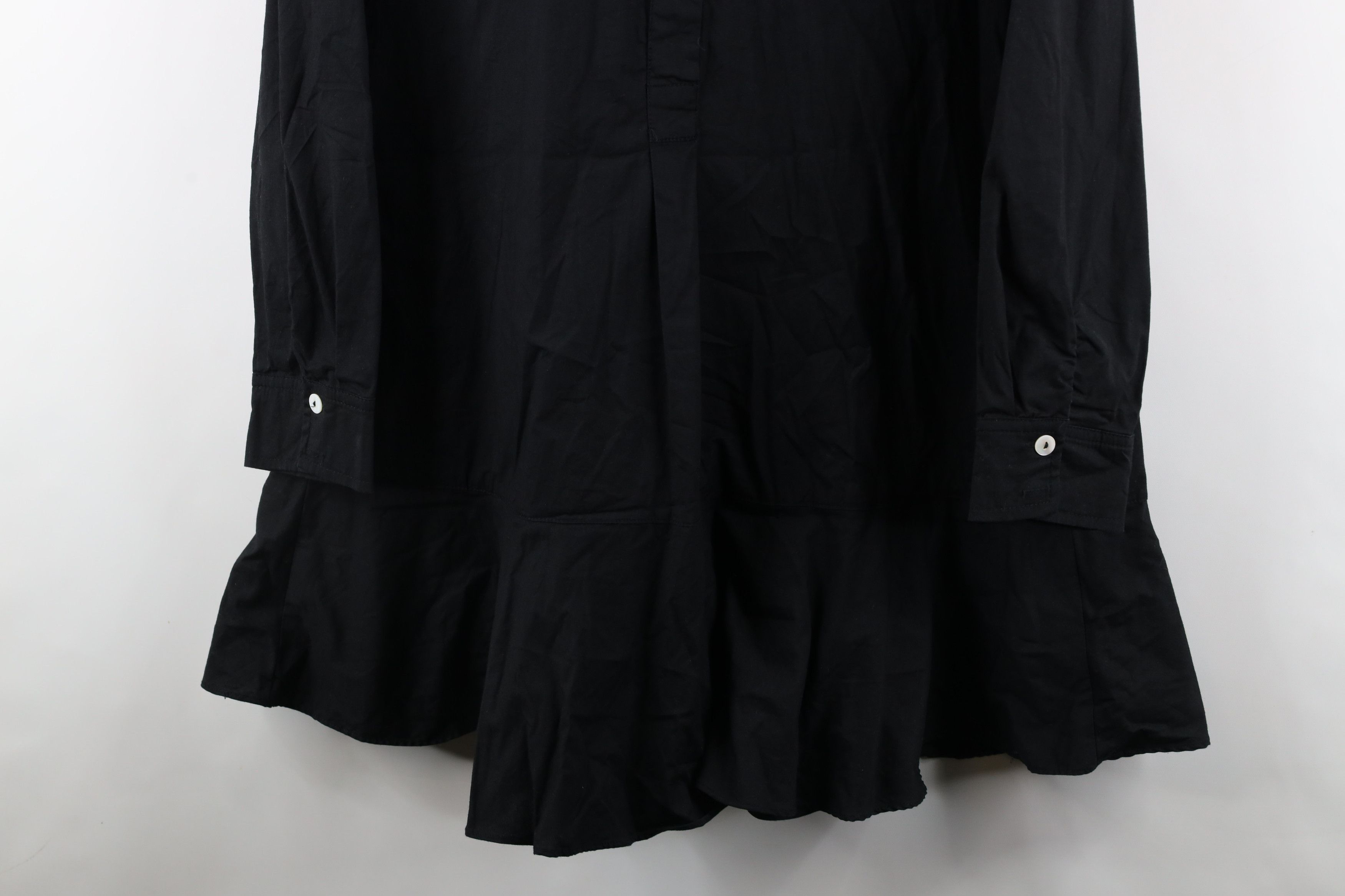 Vintage Tuckernuck Callahan Ruffled Hem Swing Shirt Dress Black Size L / US 10 / IT 46 - 3 Thumbnail