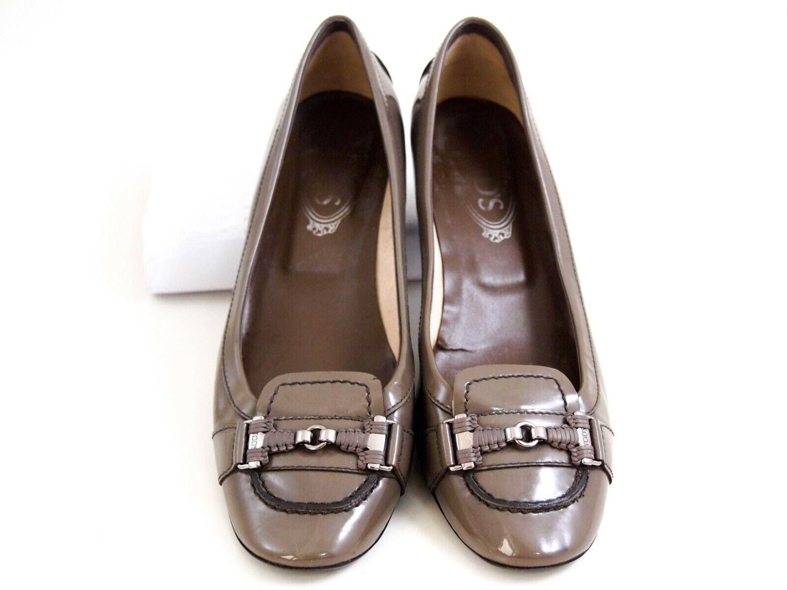 Tod's Tod's Low Heel Pumps Taupe Brown Patent Leather US 8 EU 38 Size US 8 / IT 38 - 3 Thumbnail