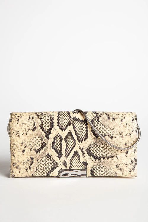 Jil Sander o1loc1c0426 Size:OS/Snake-Effect Shoulder Bag in Beige/Black Size ONE SIZE - 1 Thumbnail