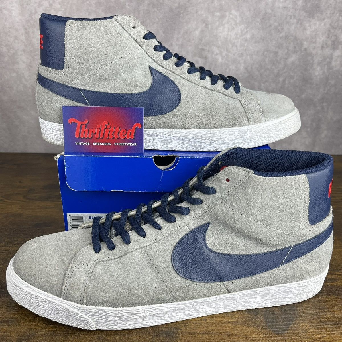 Nike Nike SB Blazer Matte Silver Midnight Navy 310801-003 Gray OG Size US 14 / EU 47 - 1 Thumbnail